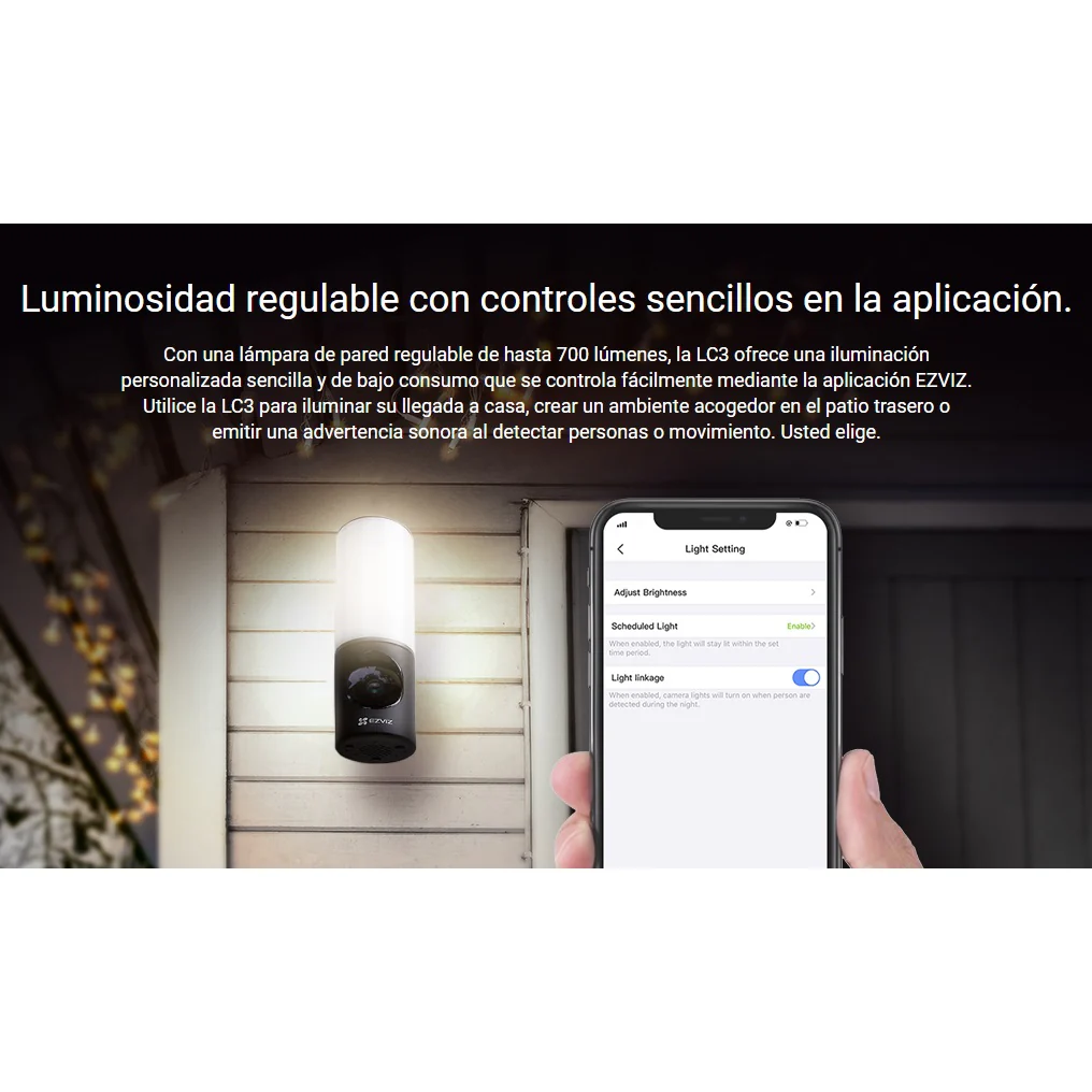 Cámara De Seguridad Inteligente Con Lámpara De Pared Para Exteriores - Image 3