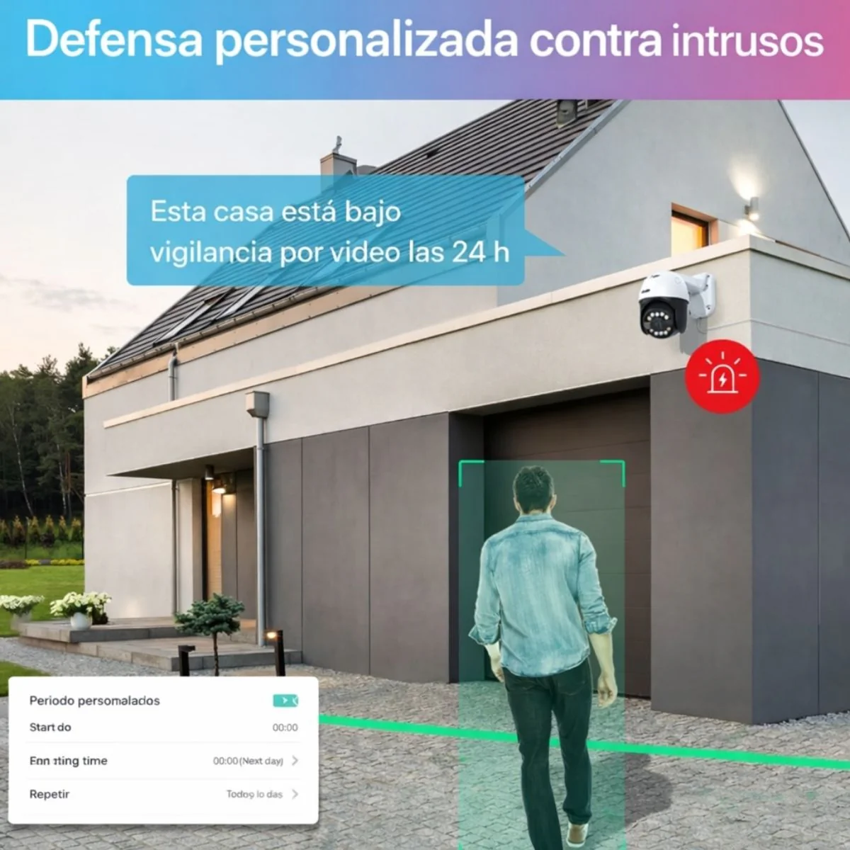 Cámara De Seguridad IP Poe PTZ 5MP Exterior 355° Pan 140° Tilt Con Auto Seguimiento Y Visión Nocturna 30M, Detección IA Y Audio Bidireccional - Image 3