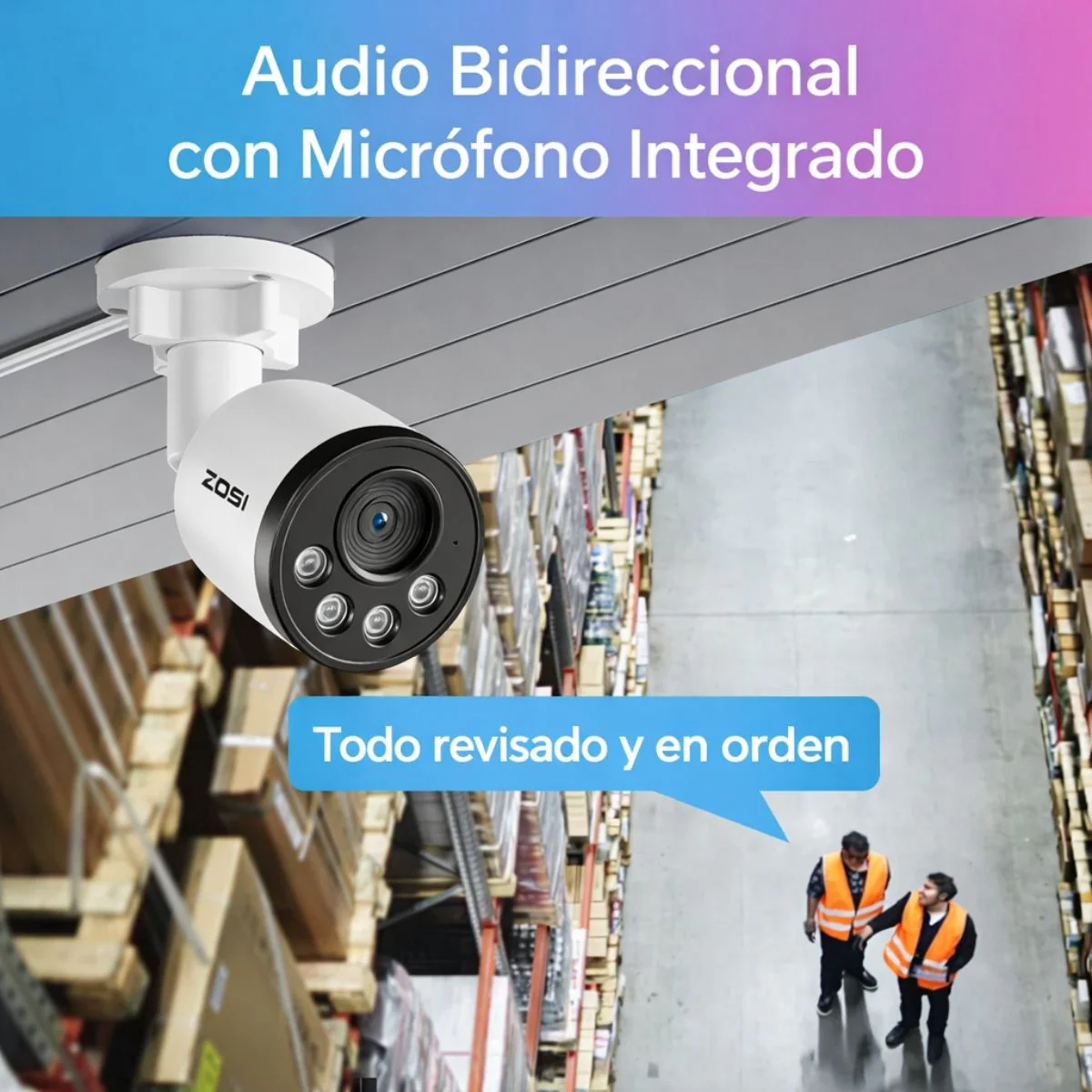 Cámara De Seguridad Poe De 4MP Con Detección De Movimiento Y Vehículos. Cámara De Videovigilancia Con Visión Nocturna 30M Y Micrófono Integrado IP66 - Image 2