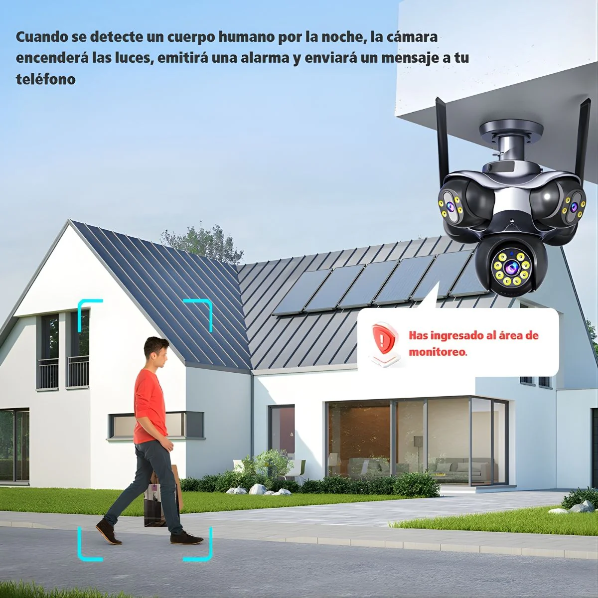 Cámara De Seguridad PTZ 25MP Ultra HD Wifi De 5 Lentes Con Rotación Eléctrica 355°/90°, IP65, Visión Nocturna A Color Memoria 32GB. Cámara Domo. Cámara Vigilancia - Image 5