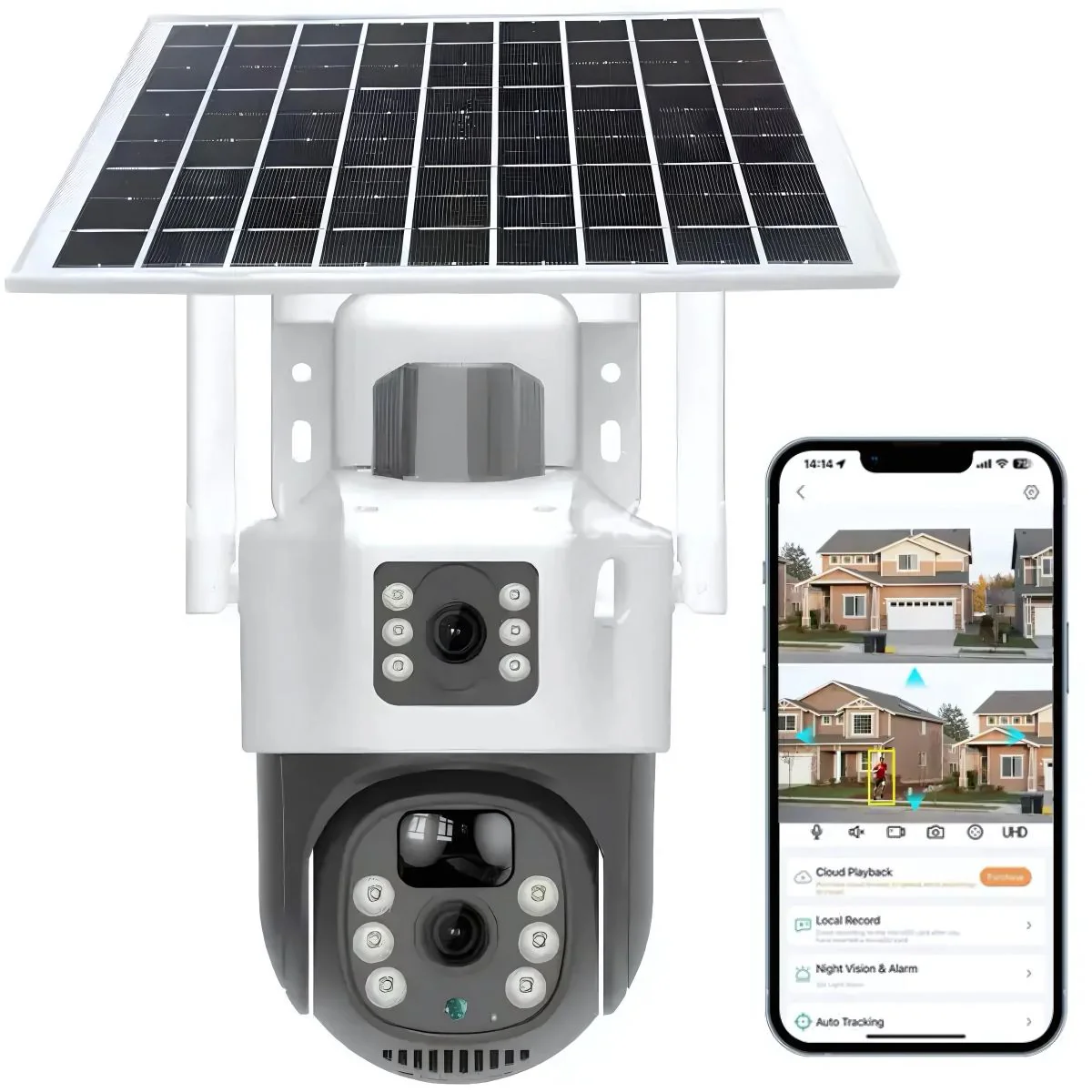Cámara De Seguridad Solar 4G (Solo Funciona Con Sim Card 4G, NO Con WIFI). Cámara De Videovigilancia. A Prueba De Agua.