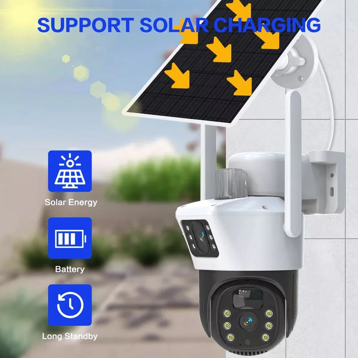 Cámara De Seguridad Solar 4G (Solo Funciona Con Sim Card 4G, NO Con WIFI). Cámara De Videovigilancia. A Prueba De Agua. - Image 4