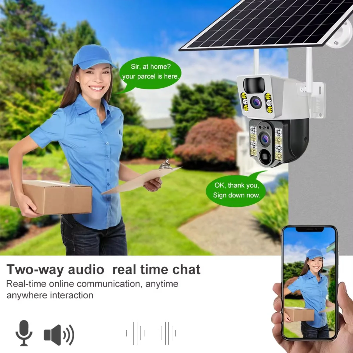Cámara De Seguridad Solar Con Wifi. Lentes Duales 8MP. Resistente Al Agua. Videocámara De Seguridad Con Panel Solar. - Image 5