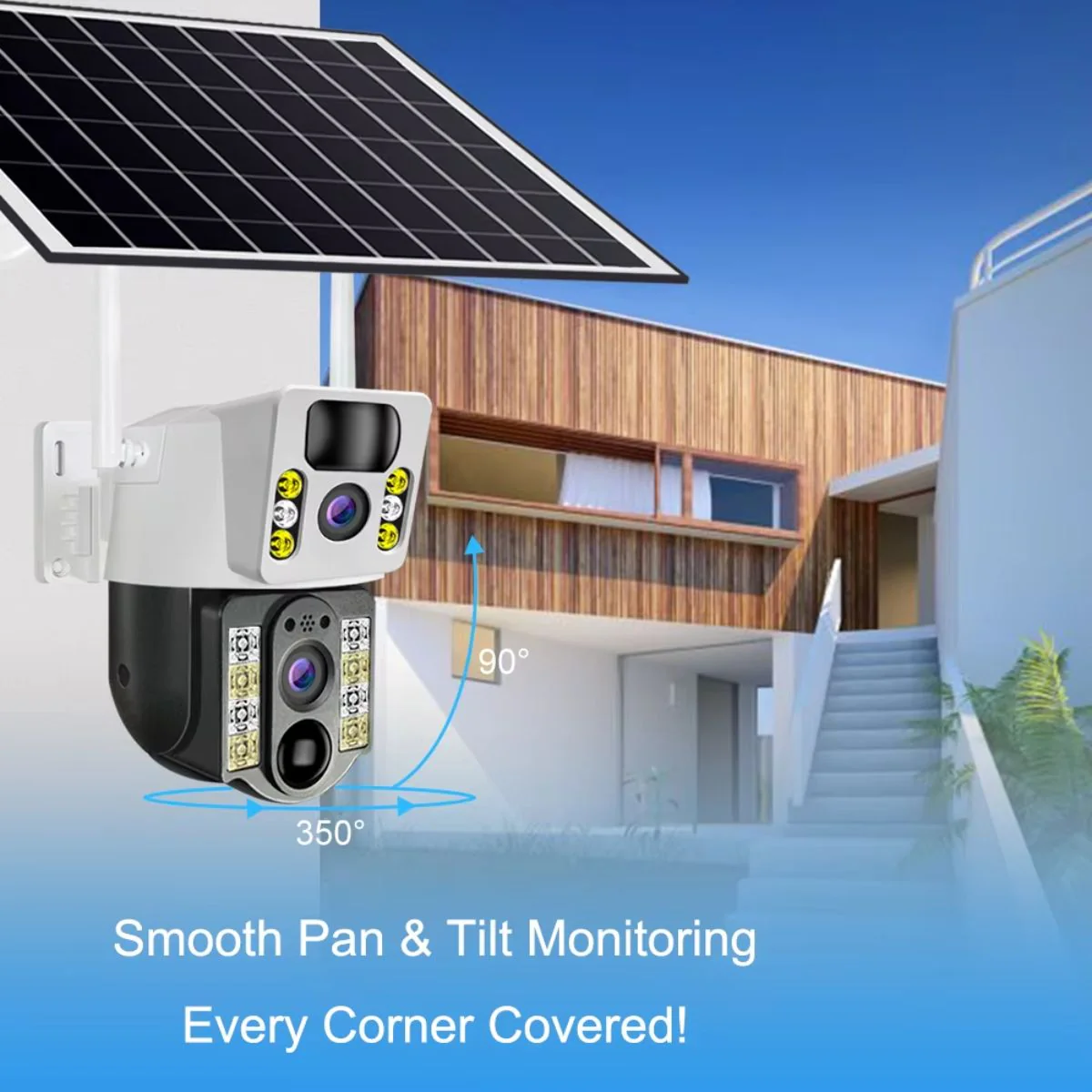 Cámara De Seguridad Solar Con Wifi. Lentes Duales 8MP. Resistente Al Agua. Videocámara De Seguridad Con Panel Solar. - Image 6