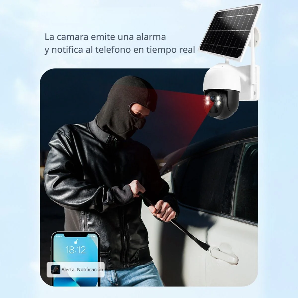 Cámara De Seguridad Solar Inalámbrica Wifi. Cámara De Videovigilancia Con Visión Nocturna Y Detección Inteligente A Prueba De Agua. - Image 4
