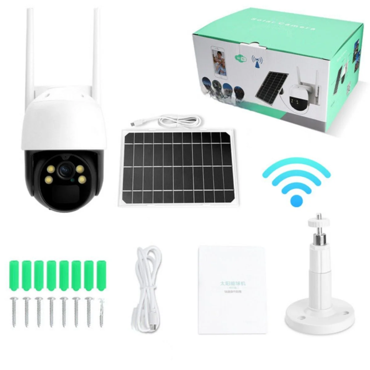 Cámara De Seguridad Solar Inalámbrica Wifi. Cámara De Videovigilancia Con Visión Nocturna Y Detección Inteligente A Prueba De Agua. - Image 6