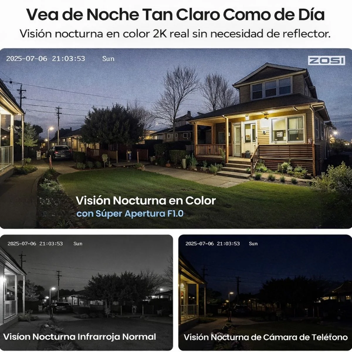 Cámara De Seguridad Wifi PTZ 4MP+2MP Doble Lente 4Mm, Giro 355° Y 140°, Visión Nocturna A Color, Audio Bidireccional Y Detección IA - Image 4