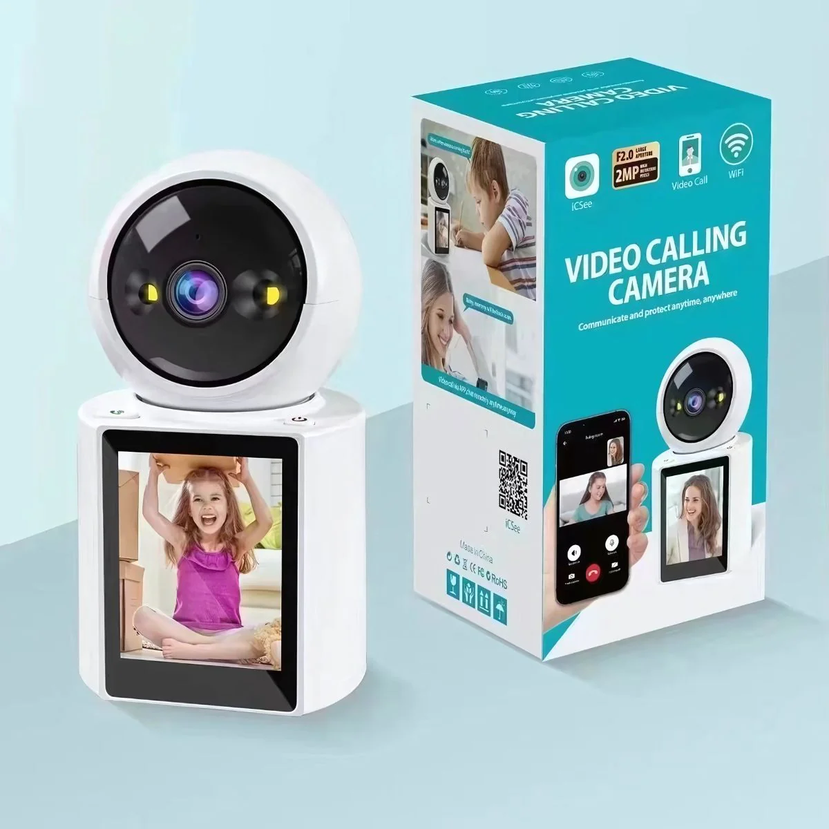 Cámara De Video Bidireccional. Cámara De Seguridad Wifi Para Videollamada. 2MP - Image 5