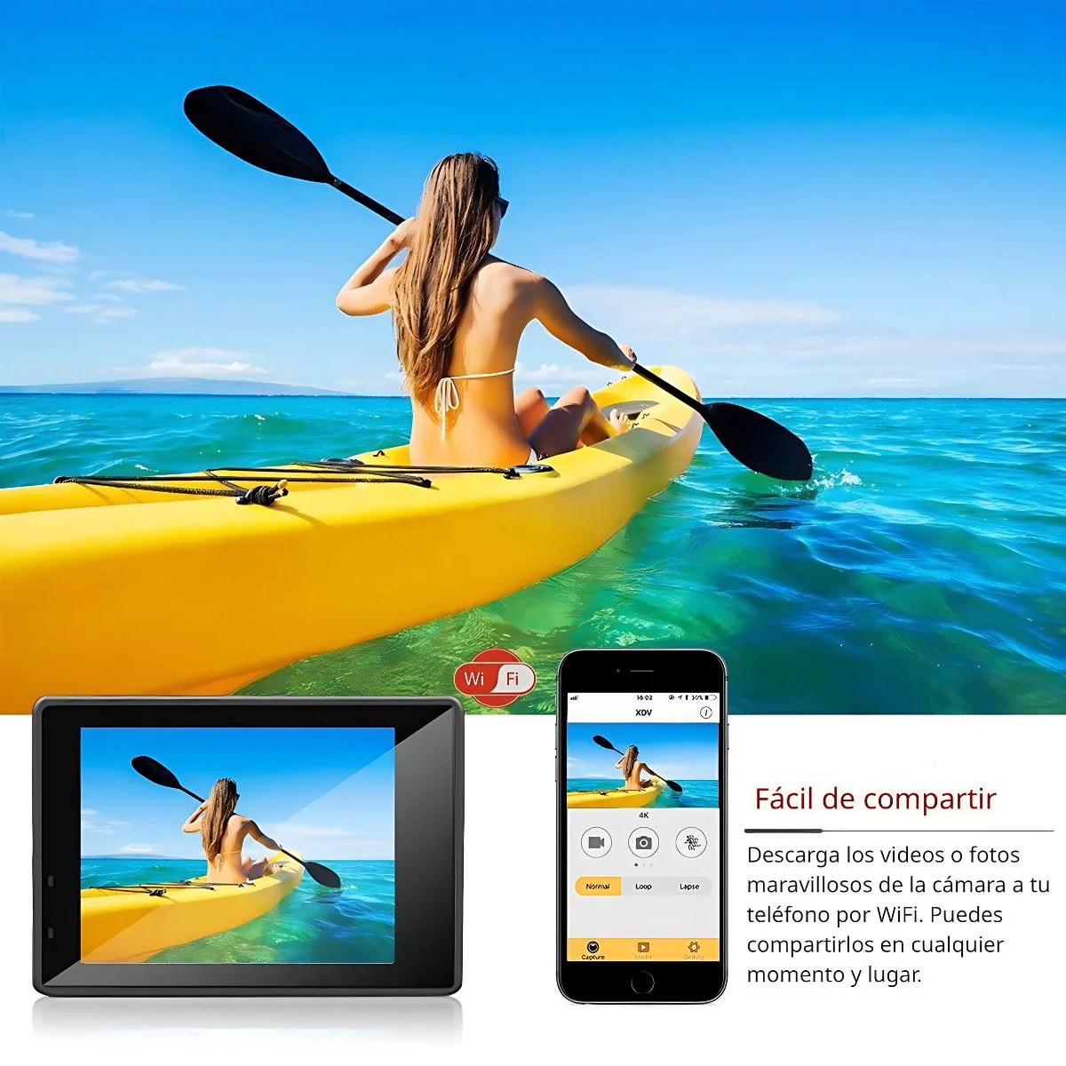 Cámara Deportiva 4K Ultra HD Sumergible 30M Con Wifi. Minicámara Tipo Gopro Con Accesorio Para Casco. Videocámara. - Image 5