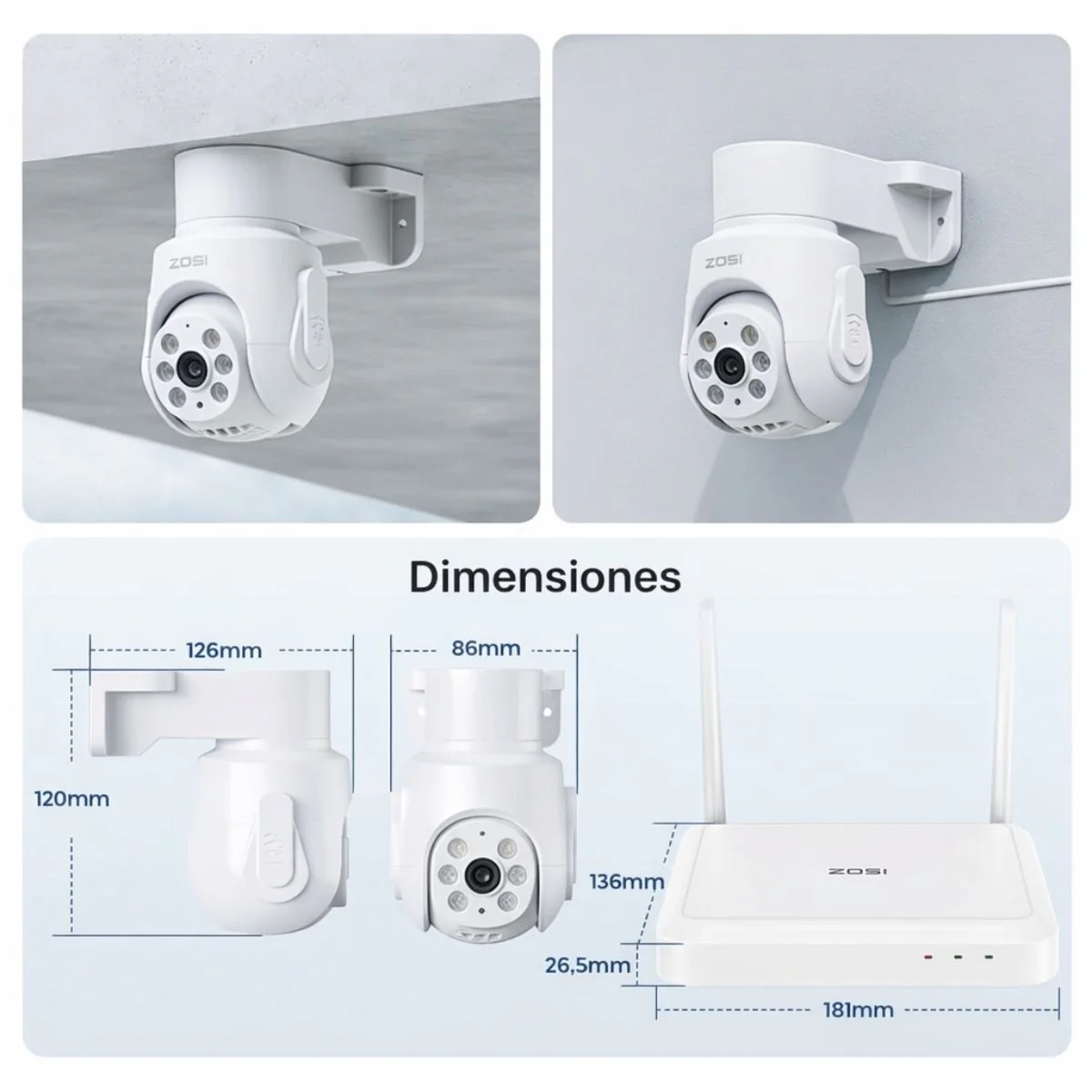 Cámaras De Seguridad Wifi 5MP PTZ (Set De 4) Con NVR 8 Canales  Con Visión Nocturna Color, Detección IA Y Audio Bidireccional - Image 5