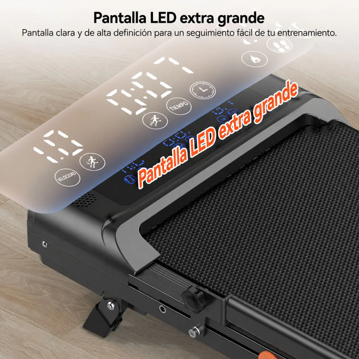 Caminadora Eléctrica Cinta De Correr Plegable Con Bluetooth 8KM, Motor 1.5HP. Con Velocidad 1-8Km/H Y Baranda Manual Negra (48X110x99cm) - Image 4