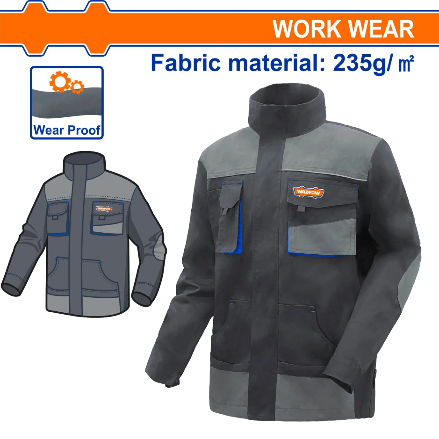 Camisas De Trabajo Con Material Reflectante Y Bolsillos. Manga Larga. Color Gris