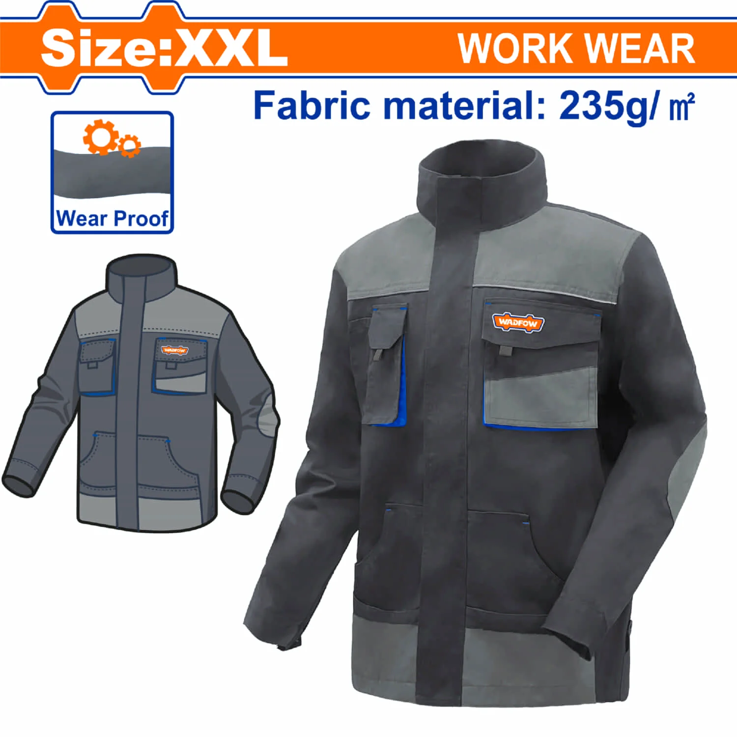 Camisas De Trabajo Con Material Reflectante Y Bolsillos. Manga Larga. Color Gris - Image 4
