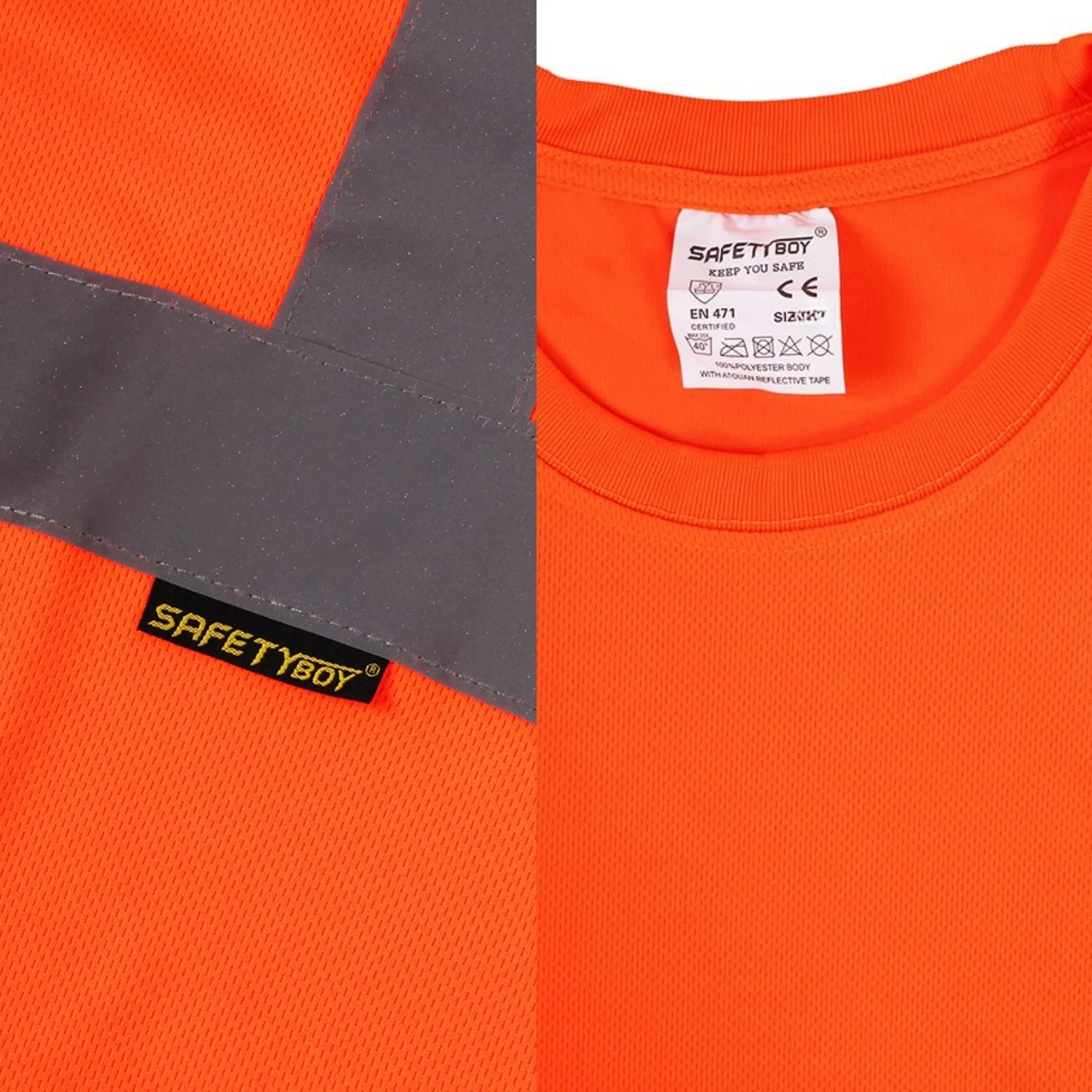 Camisas Suéter De Seguridad Con Rayas Reflectivas. (Color Naranja Fosforescente). Manga Larga. - Image 4