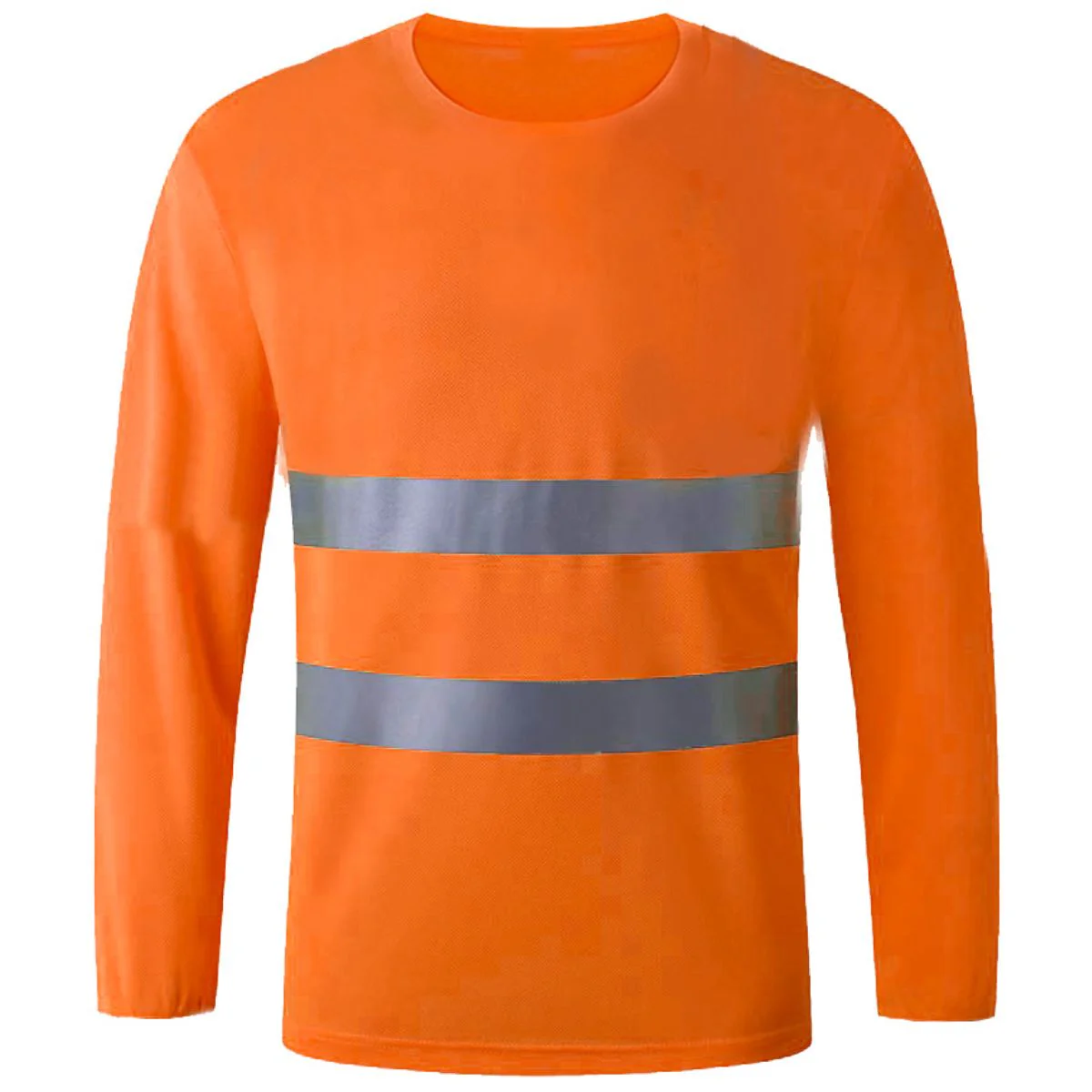 Camisas Suéter Naranja Fosforescente De Seguridad.Con Rayas Reflectivas. Manga Larga.