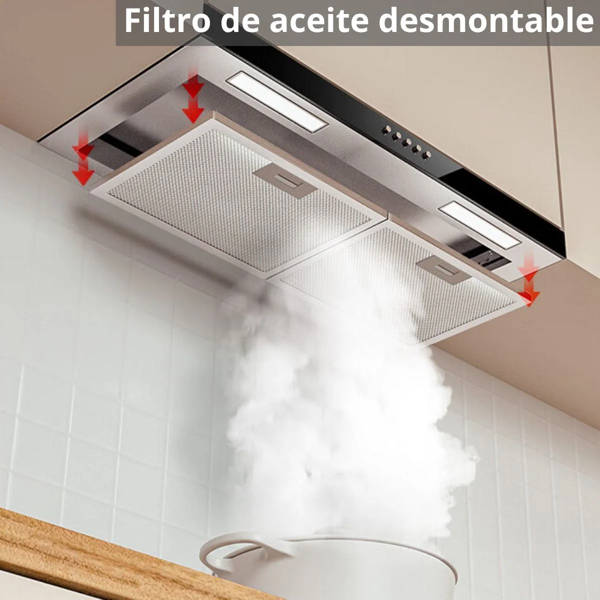 Campana Extractora Cocina Empotrable 27.5” (700Mm) Motor De Cobre Succión 22M³/Min, 390Pa, 110V, 60Hz. Extractor De Humo Y Grasa