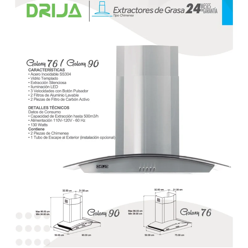 Extractor De Grasa Galaxy 76. Color Inox. - Image 2