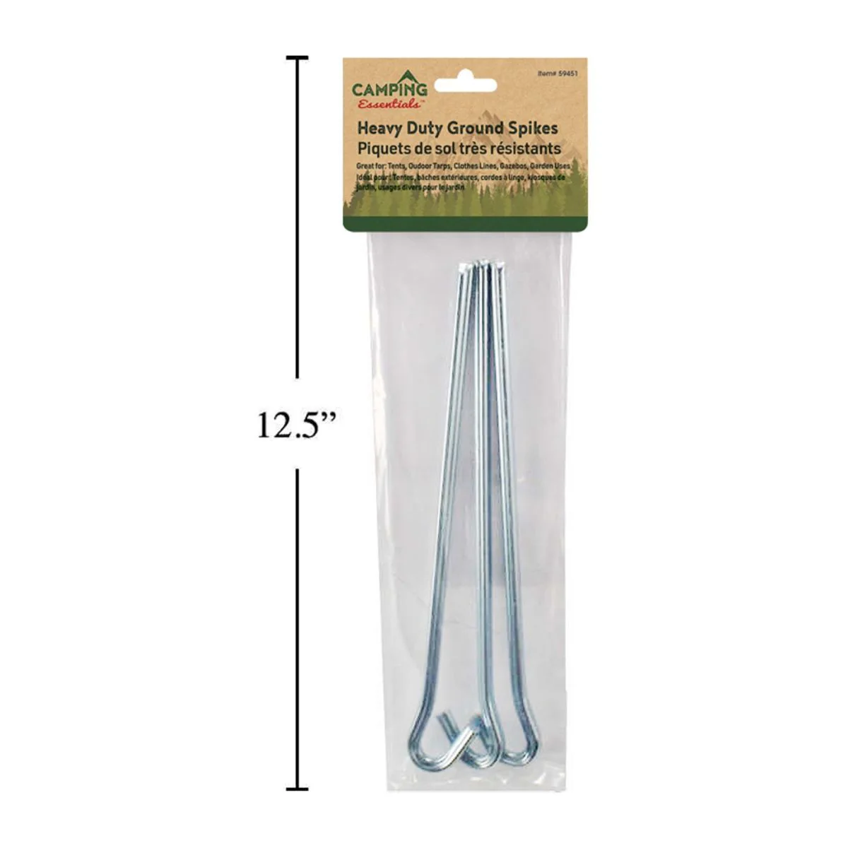Camping 3 Pinchos Estacas De Anclaje De Tierra Para Carpas Metal De 9 "L - Image 2