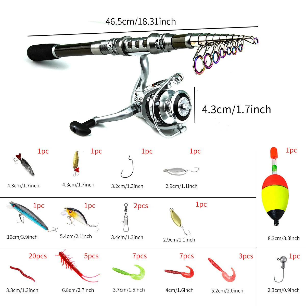 Caña De Pescar Telescópica 2.1M Con Carrete Y Kit Completo De Accesorios Para Pesca - Image 2