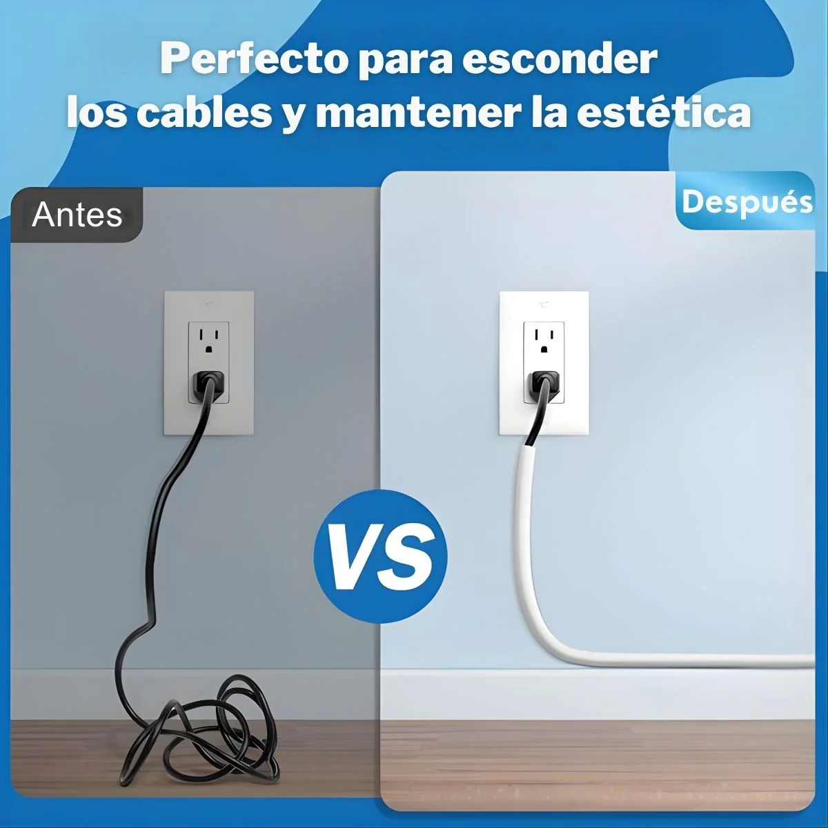 Canaleta Autoadhesiva Flexible Con Apertura Lateral De 5 Metros Para Ocultar Cables De 0.27” (0.7Cm) De Canal Interno. Moldura De PVC Color Negro. - Image 4