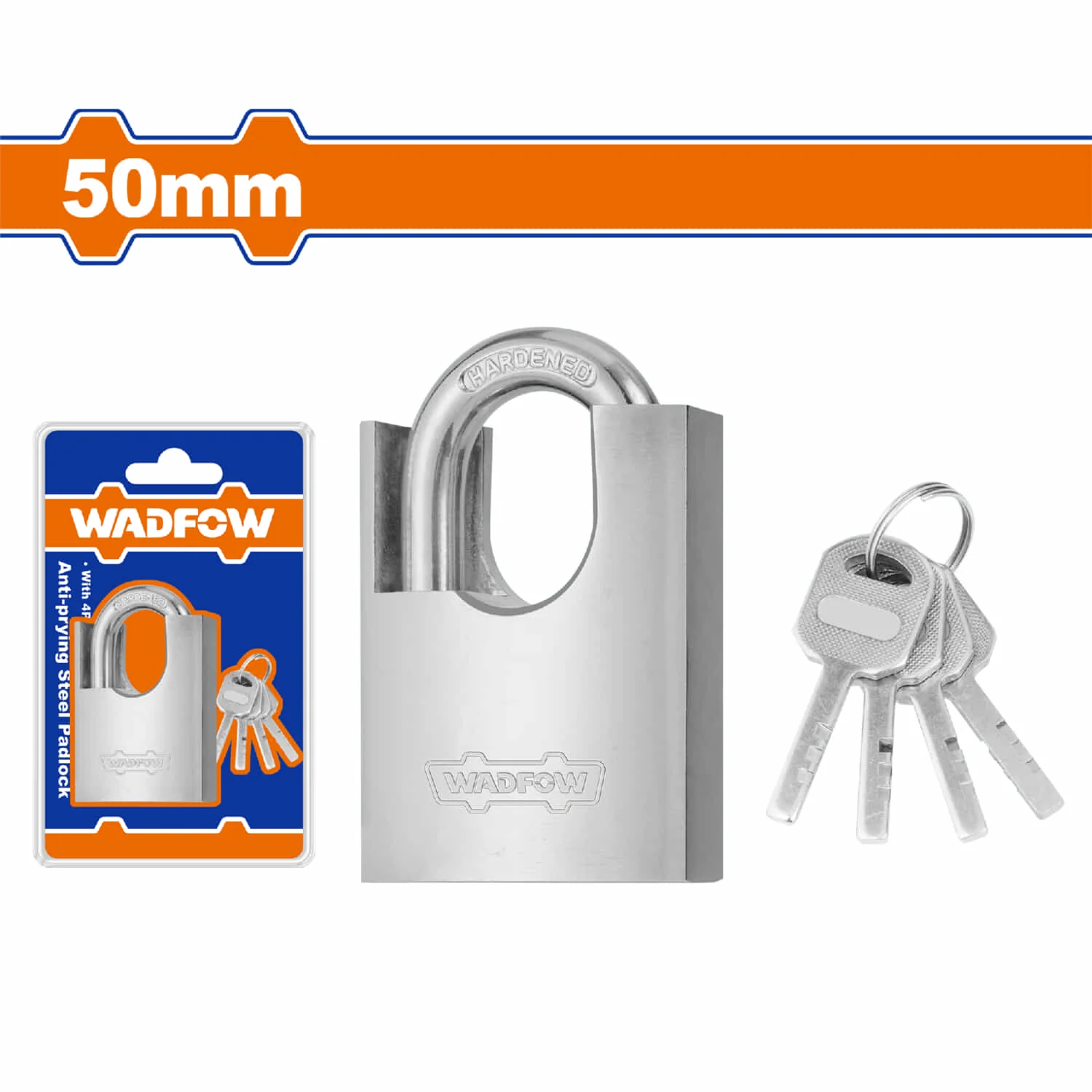 Candado Acero Antipalanca 50Mm. Cilindro De Latón. Incluye 4 Llaves. Anti-Intrusión.