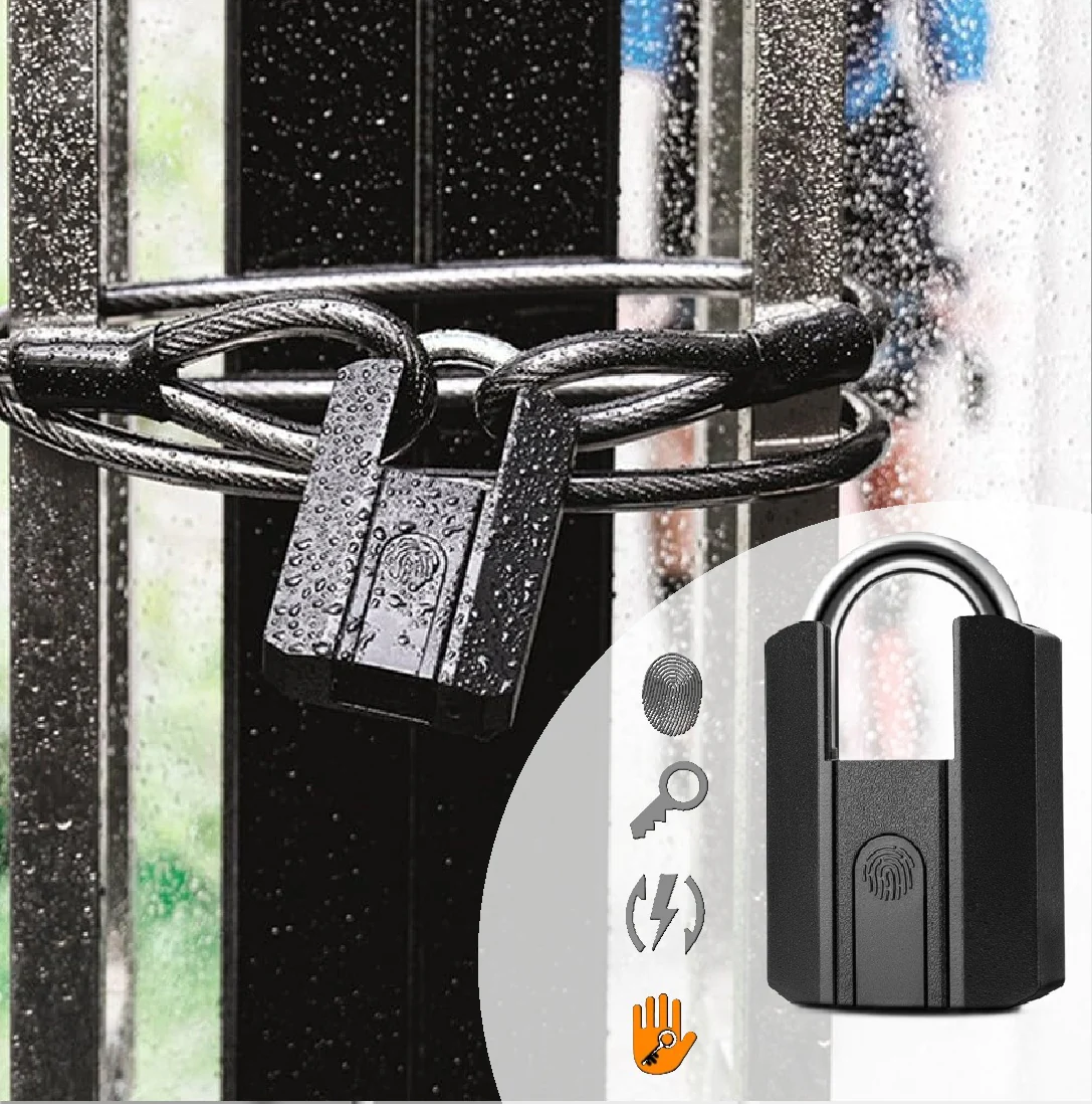 Candado Electronico Cerradura Inteligente Smart Lock Huella Antirrobo, Impermeable, Desbloqueo De Teléfono Para Casillero, Gimnasio, Hogar - Image 2