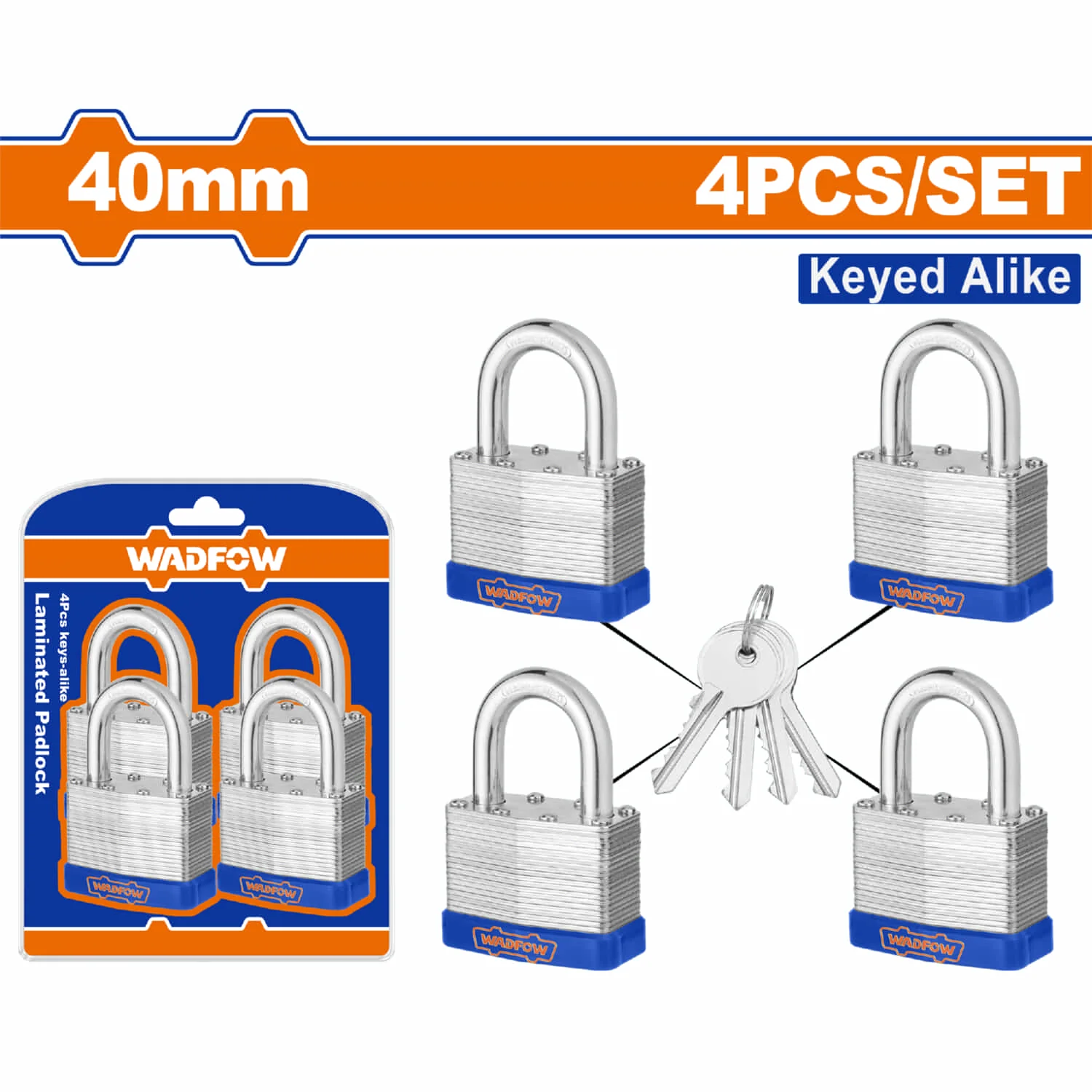 Candados Laminados De 40Mm Con Juego De Llaves. Incluye 4 Candados Y Un Juego De 3 Llaves Único.