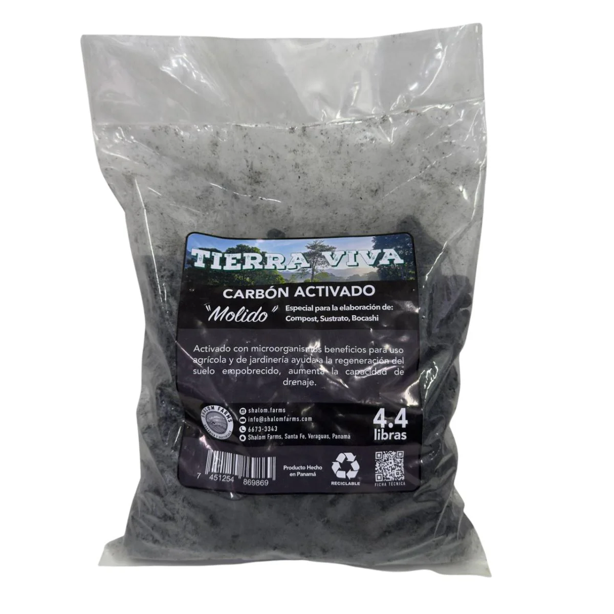 Carbon Activado " Molido" 4.4 Libras