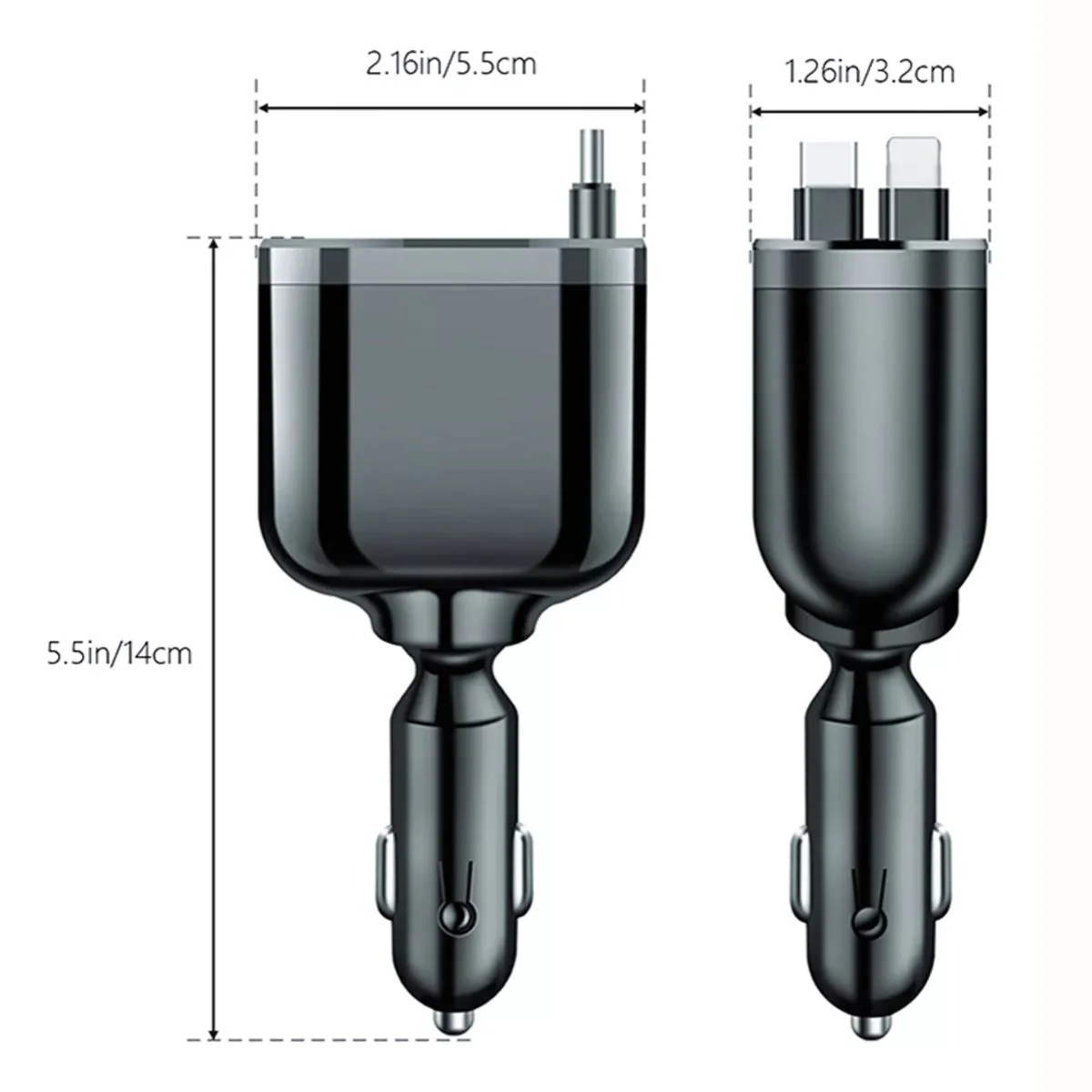 Cargador De Auto 5-En-1 Con USB 3.1 Y Tipo C . Carga Rápida Universal Para Celulares Y Otros Dispositivos. Cargador De Carro Para Celular. Cable 100W - Image 5