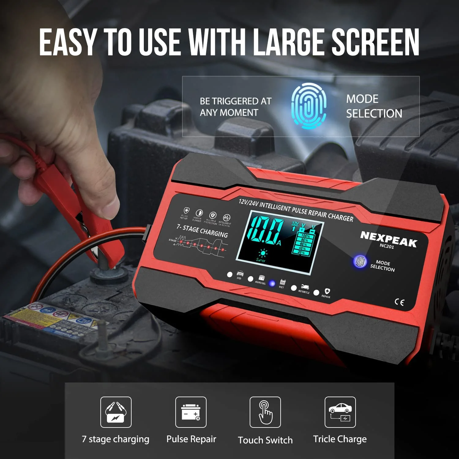 Cargador De Batería Inteligente Para Carro, De 10 Amperios, 12 V Y 24 V - Image 5