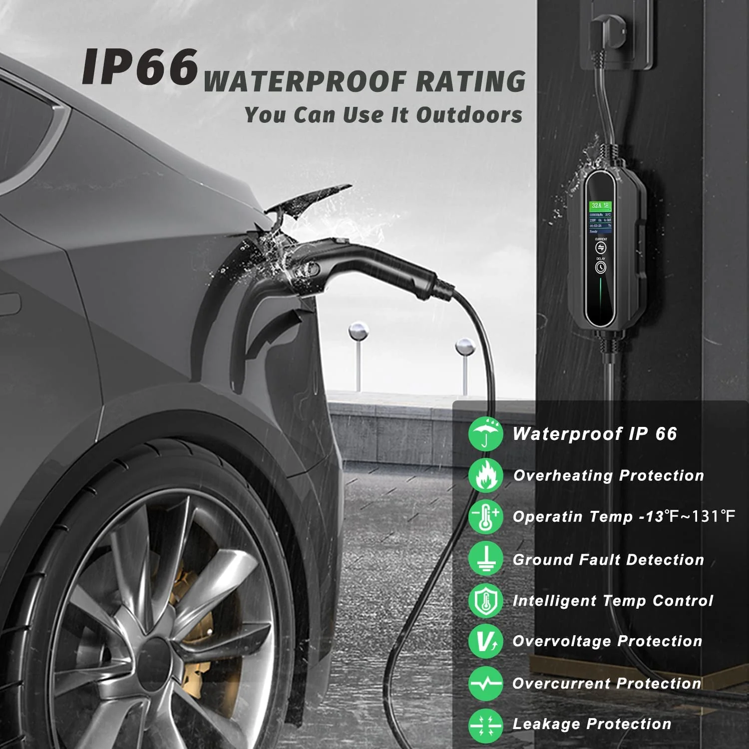 Cargador Carros Electricos EV Nivel 2 Y 1, 10-32 Amp, 110V-240V, De 25 Pies (Tipo 1- J1772) - Image 5