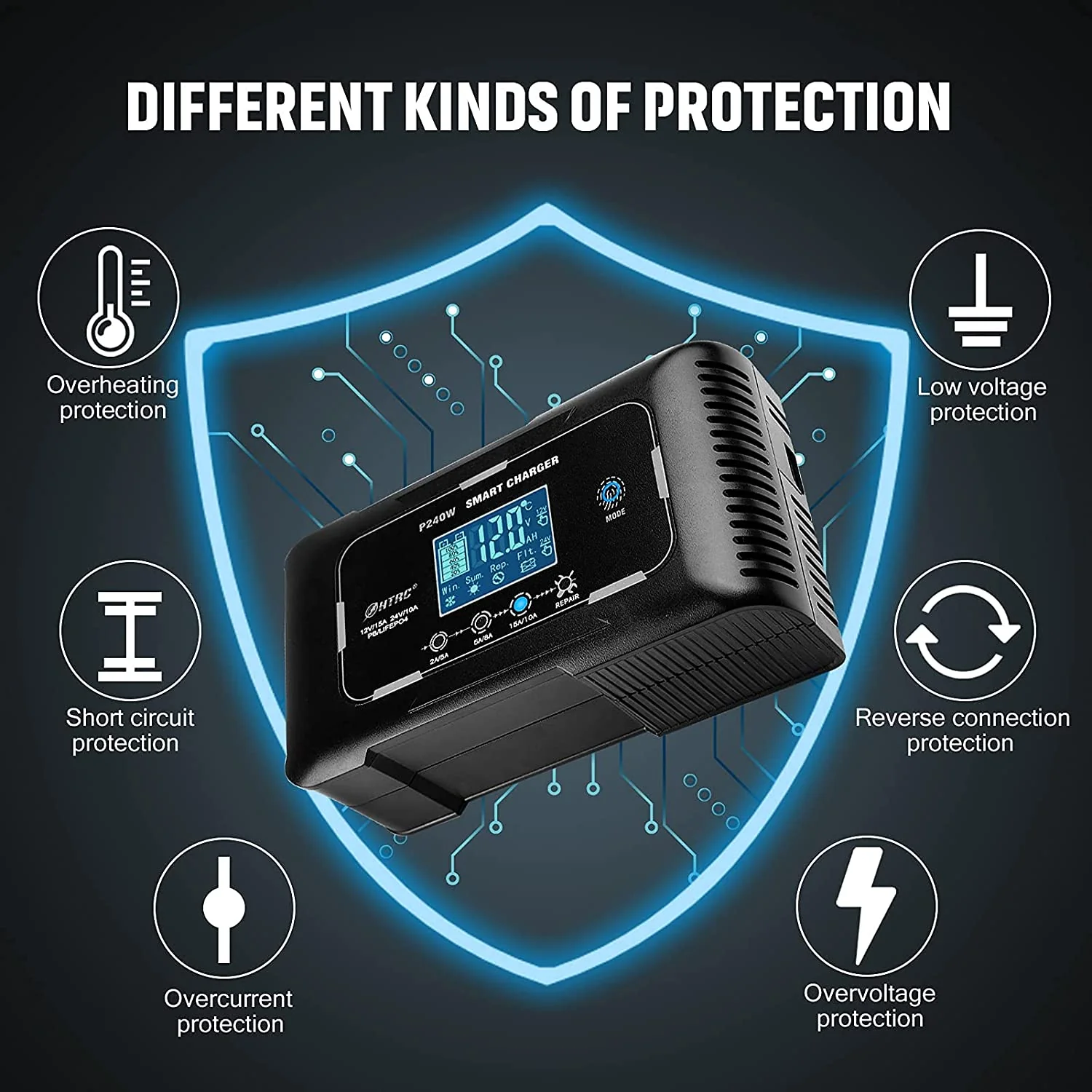 Cargador De Batería Inteligente De 15 Amperios, De 12 V Y 24V12 V/15 A - Image 5