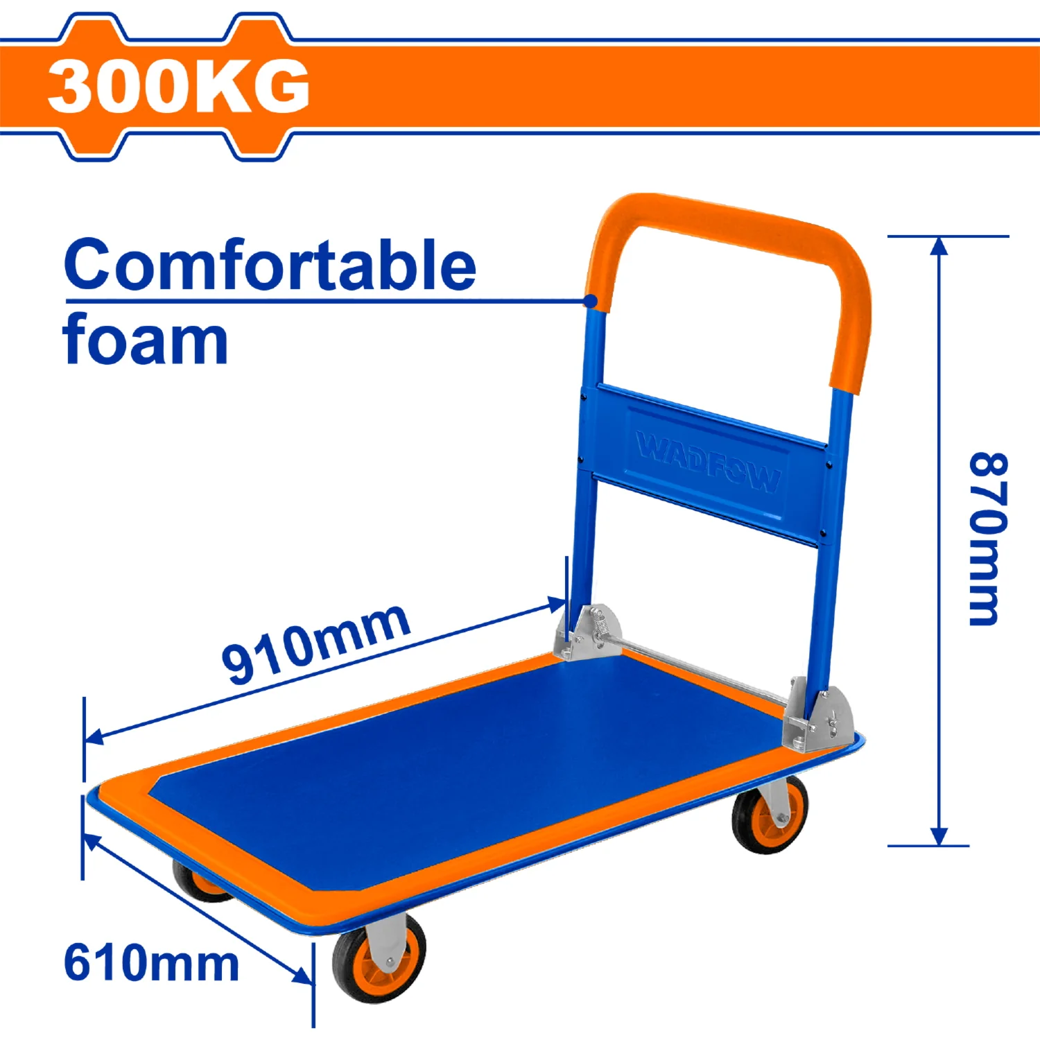 Carretilla De Plataforma Plegable De Carga Para 300 Kg. Mango De Acero Con Espuma Ergonómica.Carreton Con Ruedas - Image 2