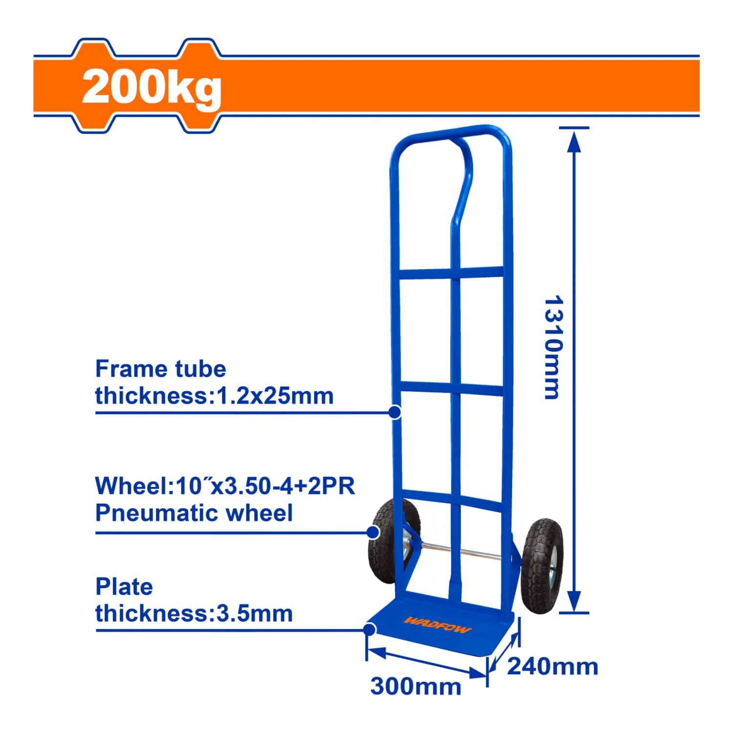Carretilla Manual De Carga Para 200 Kg. Espesor De Los Tubos: 1.2 X 25 Mm. Alta Calidad. Trolley - Image 2