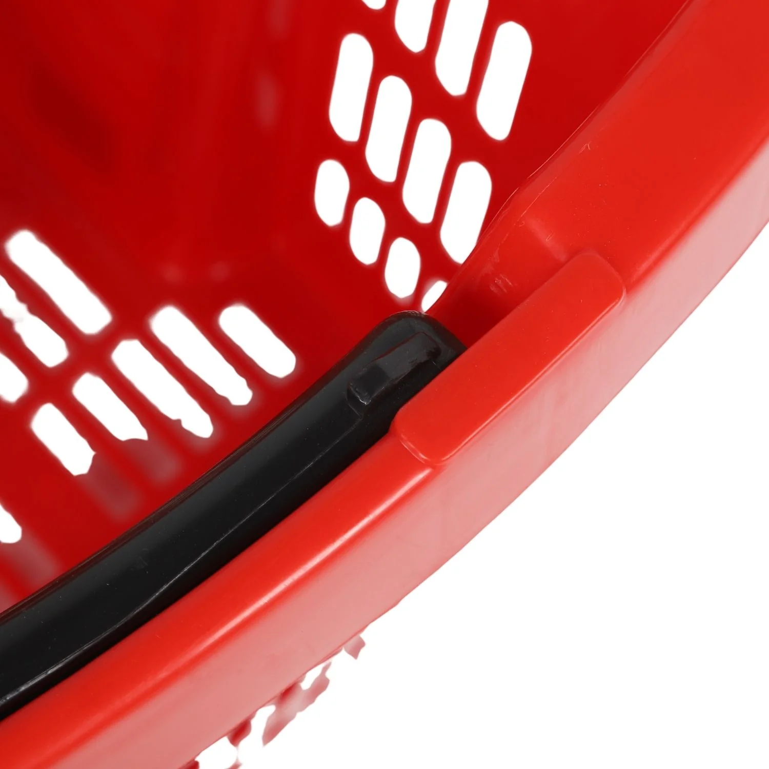 Carrito De Compras Plástico 45L Con Asa Extensible Y Ruedas. Cesta Roja Con Rueditas Para Supermercado - Image 3