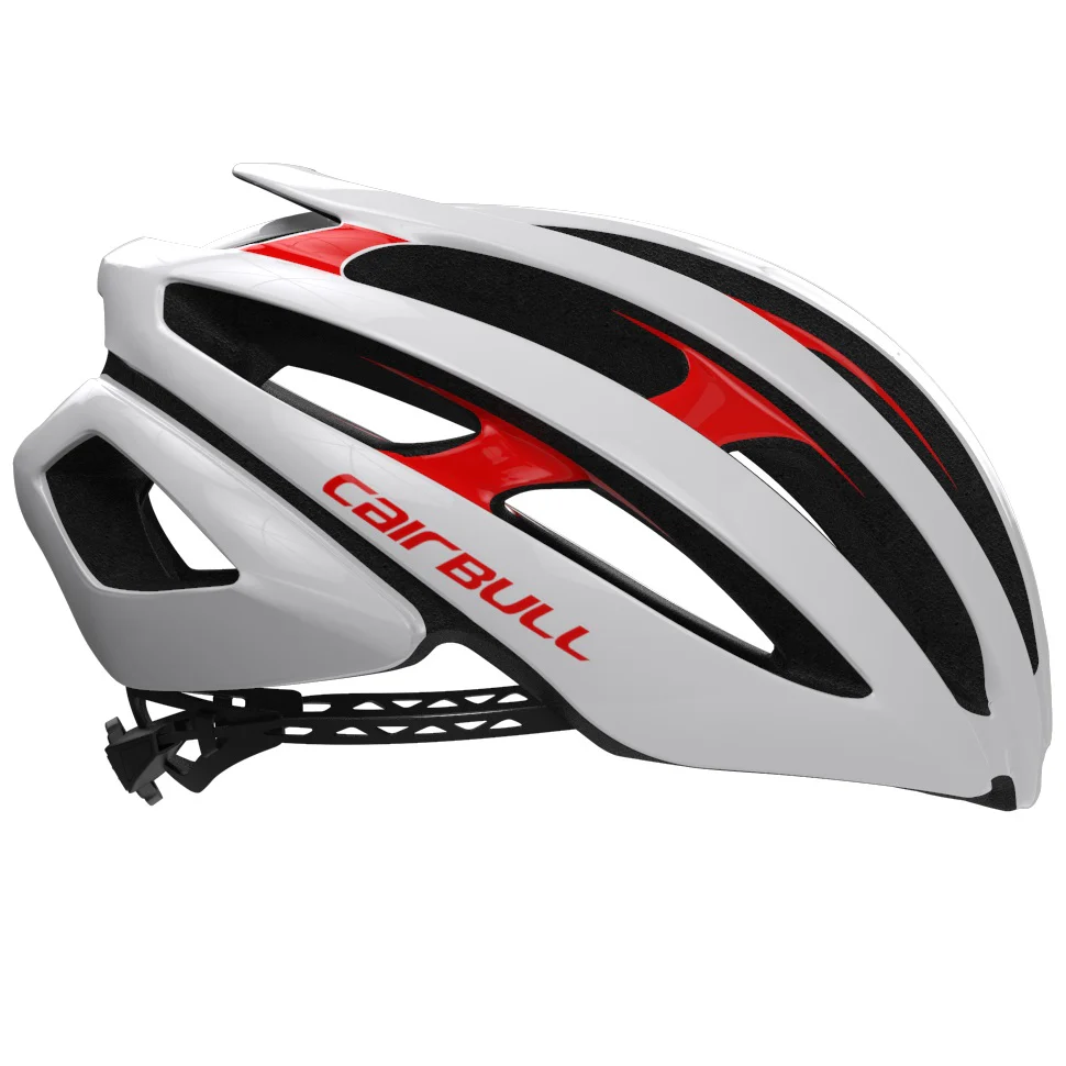 Casco Aerodinámico Para Ciclismo De Ruta. Color Blanco / Rojo, Talla M