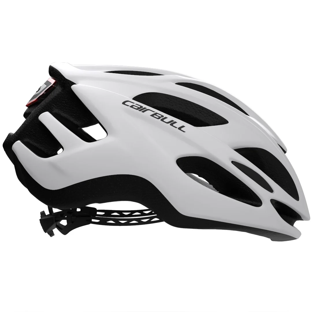 Casco Con Luz Trasera (Recargable) Para Ciclismo De Ruta O Montaña. Color Blanco Mate, Talla M/L