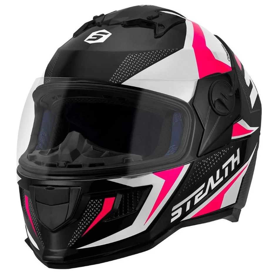 Casco Stealth Solid Brillante Blanco/Rosa Talla M - Image 2