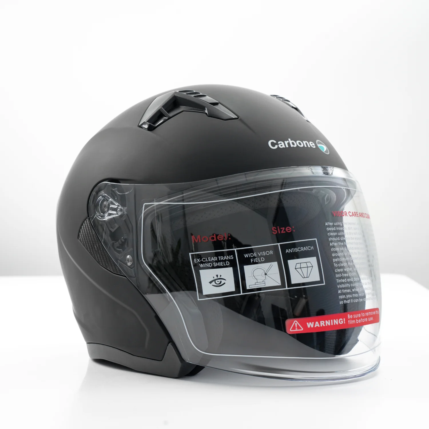 Cascos De Motos Abiertos Color Negro Mate, Certificados DOT, Carbone Air. Casco Para Motocicletas - Image 3