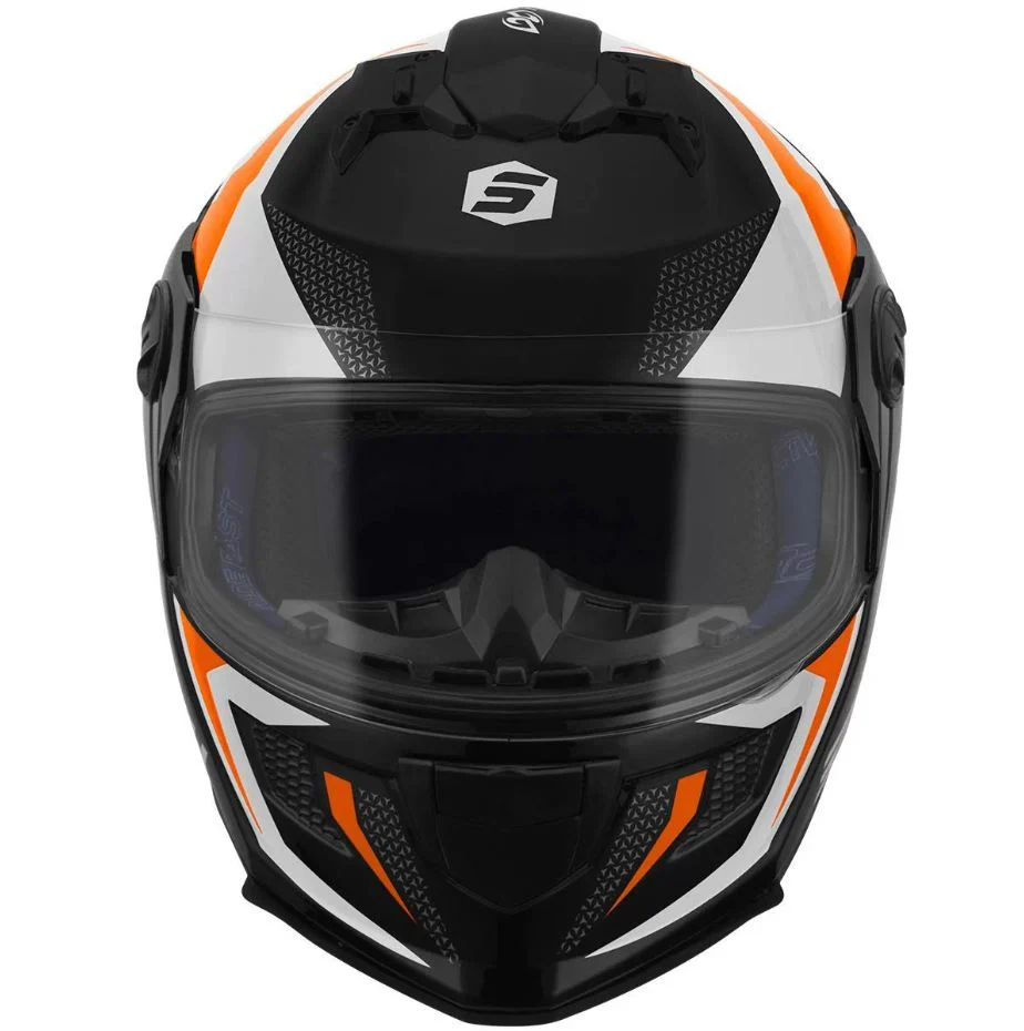 Cascos Stealth Concept Brillante Blanco/Naranja - Image 3