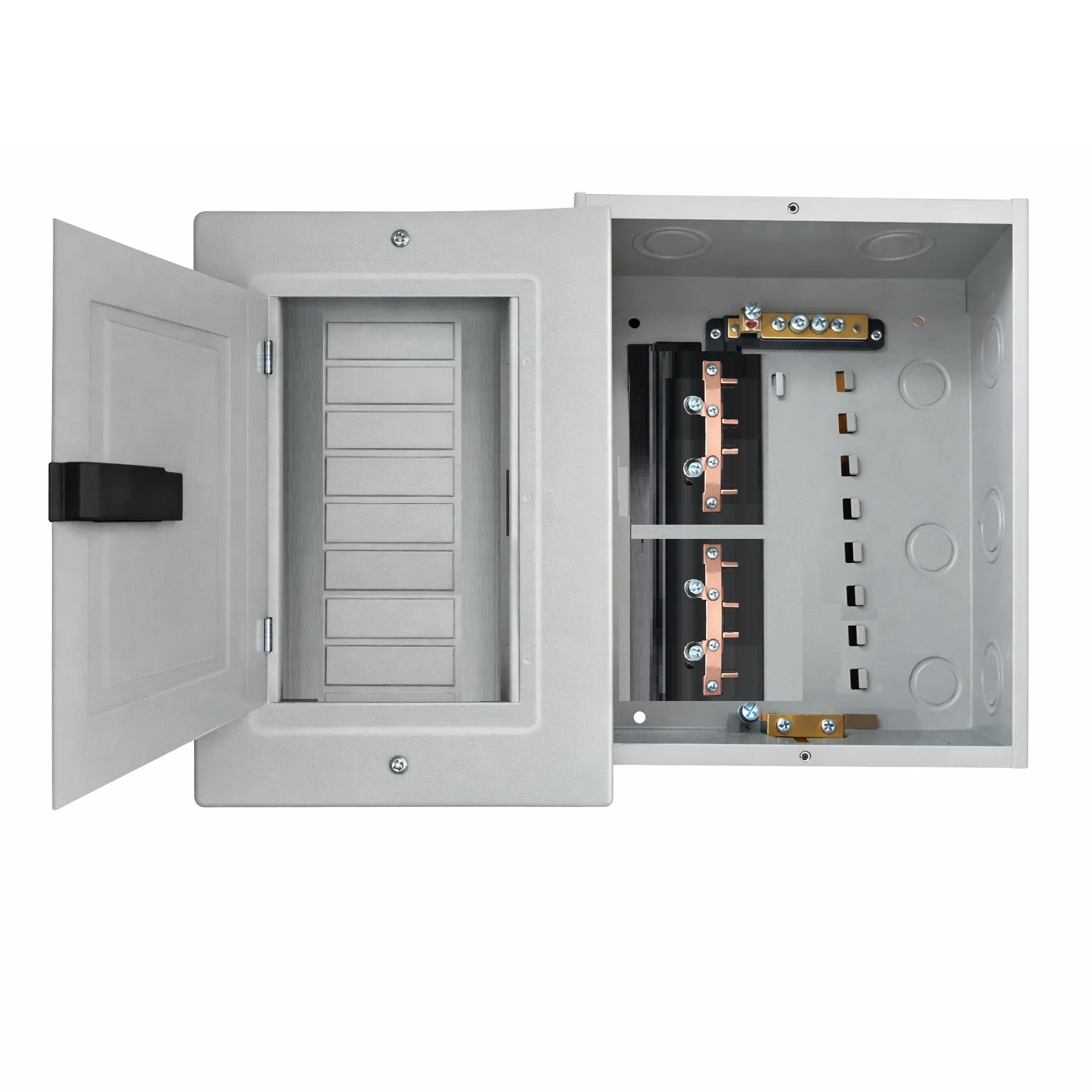 Centro De Carga Panel Eléctrico Económico Con Escotilla Empotrable 8 Circuitos, Acero 100A – Compatible Breakers GE THQL Y THQM