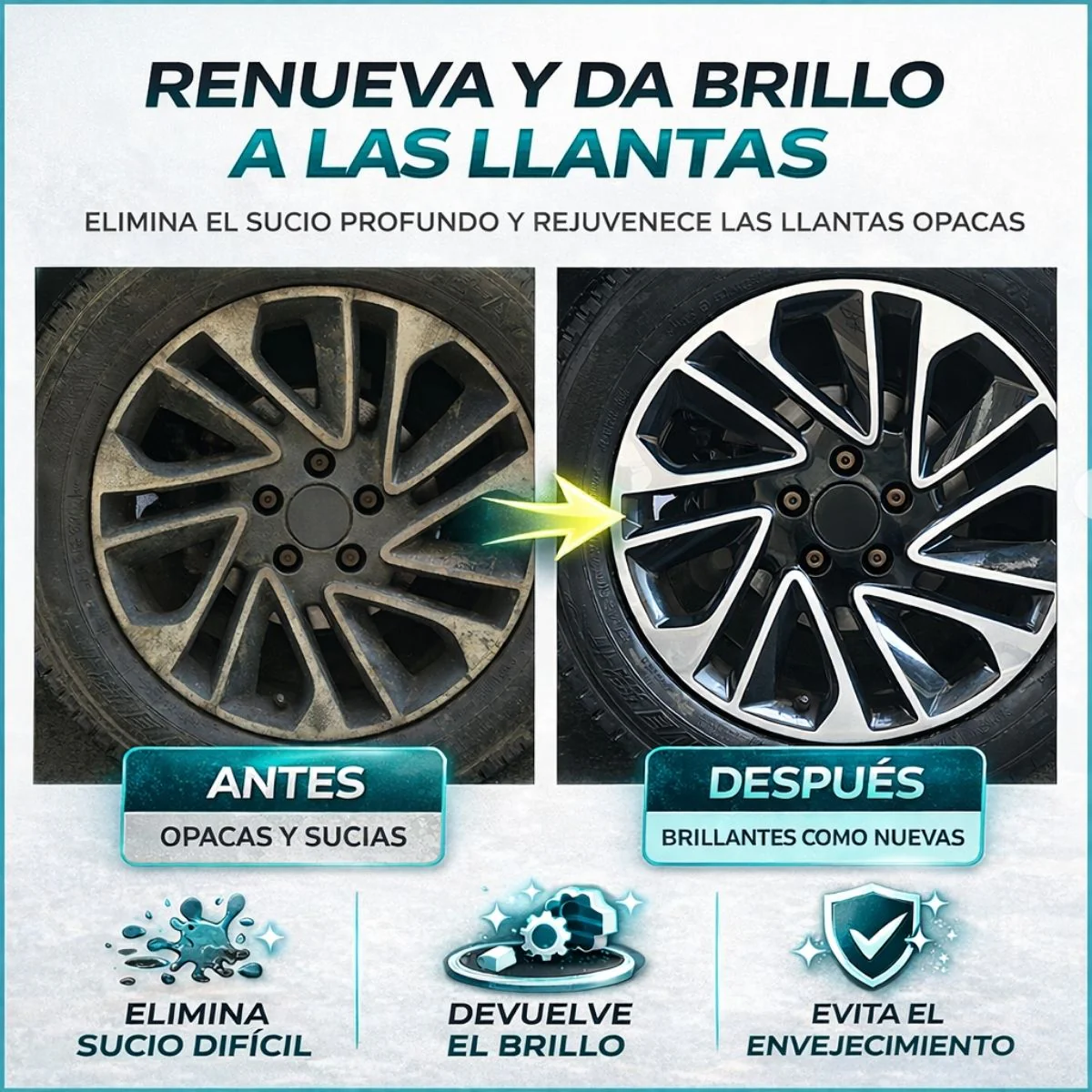 Cepillo De Limpieza Para Llantas Y Rines De Auto, Cerdas PU Resistentes, Mango Antideslizante. Limpieza Profunda Detailing Neumáticos Y Motor - Image 3
