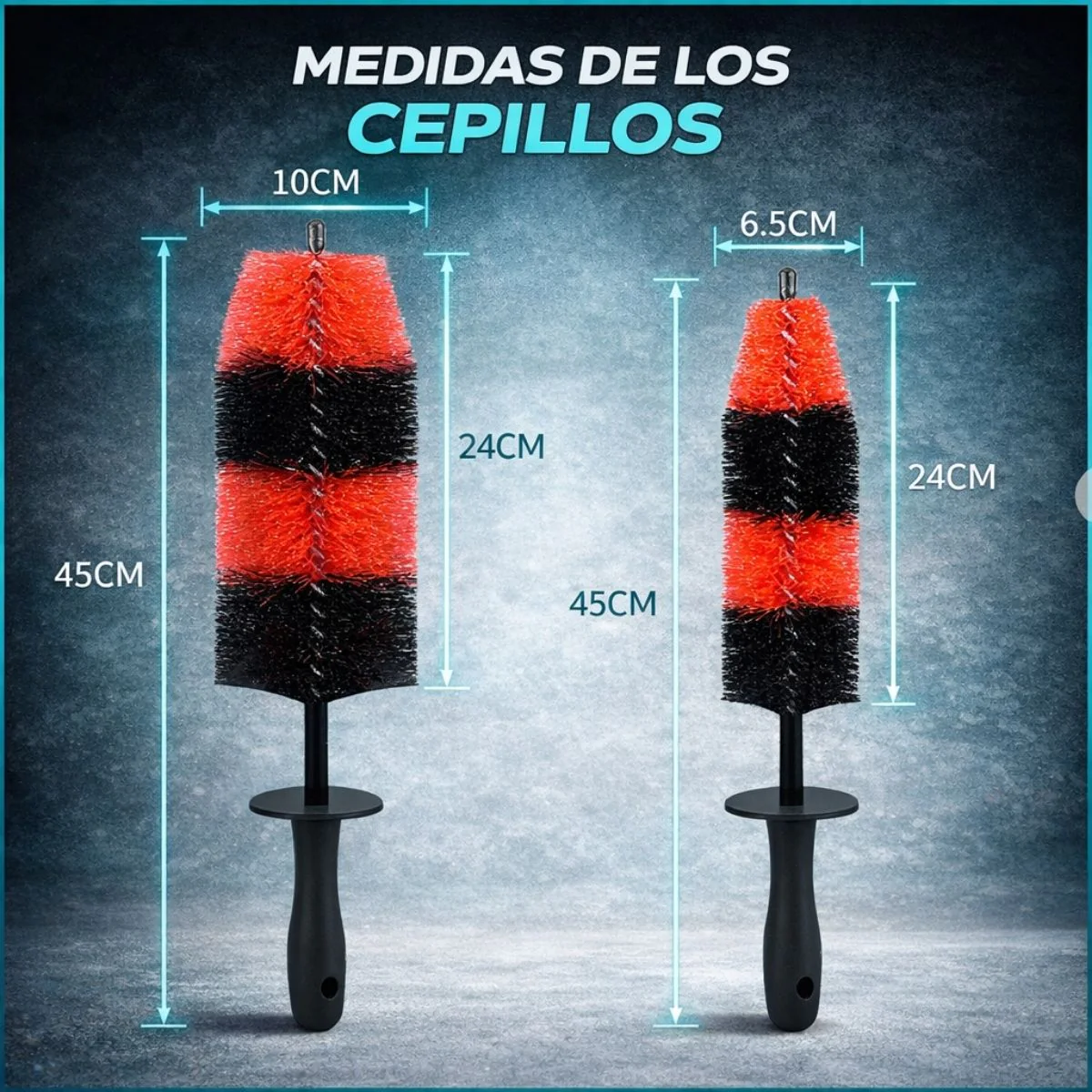 Cepillo De Limpieza Para Llantas Y Rines De Auto, Cerdas PU Resistentes, Mango Antideslizante. Limpieza Profunda Detailing Neumáticos Y Motor - Image 4