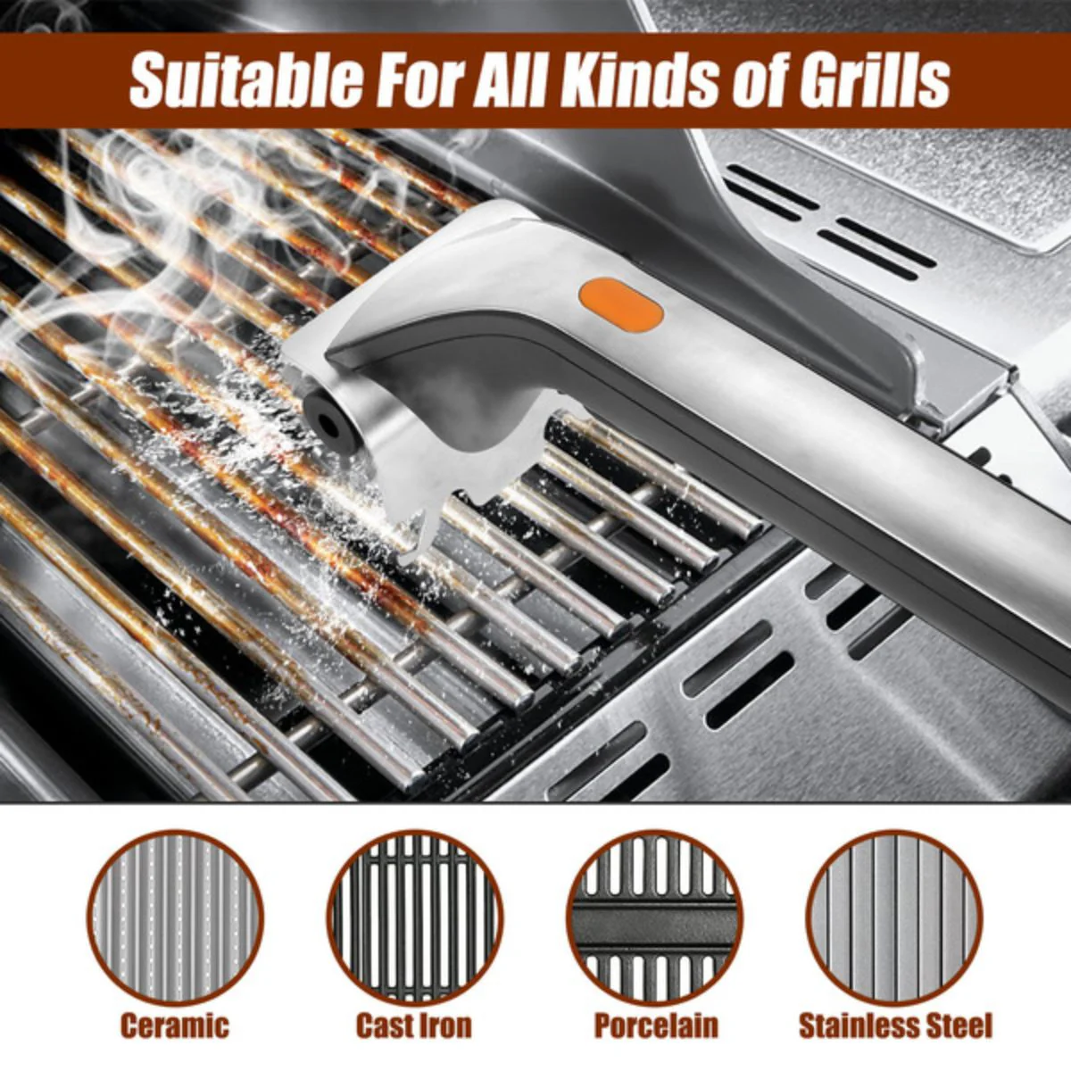 Cepillo Eléctrico Para Barbacoa. Limpiador De Parrilla Inalámbrico. Cepillo De Limpieza Para Asador. Quita La Grasa Con Su Cepillo De Alambre - Image 2