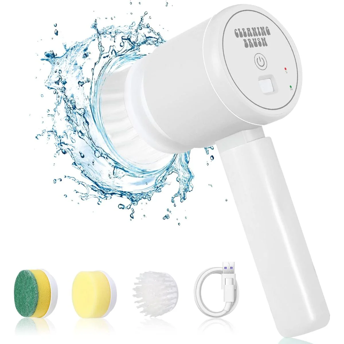 Cepillo Giratorio Eléctrico Inalámbrico. Limpiador A Batería Con  Resistencia Al Agua IPX7. Incluye Accesorios.