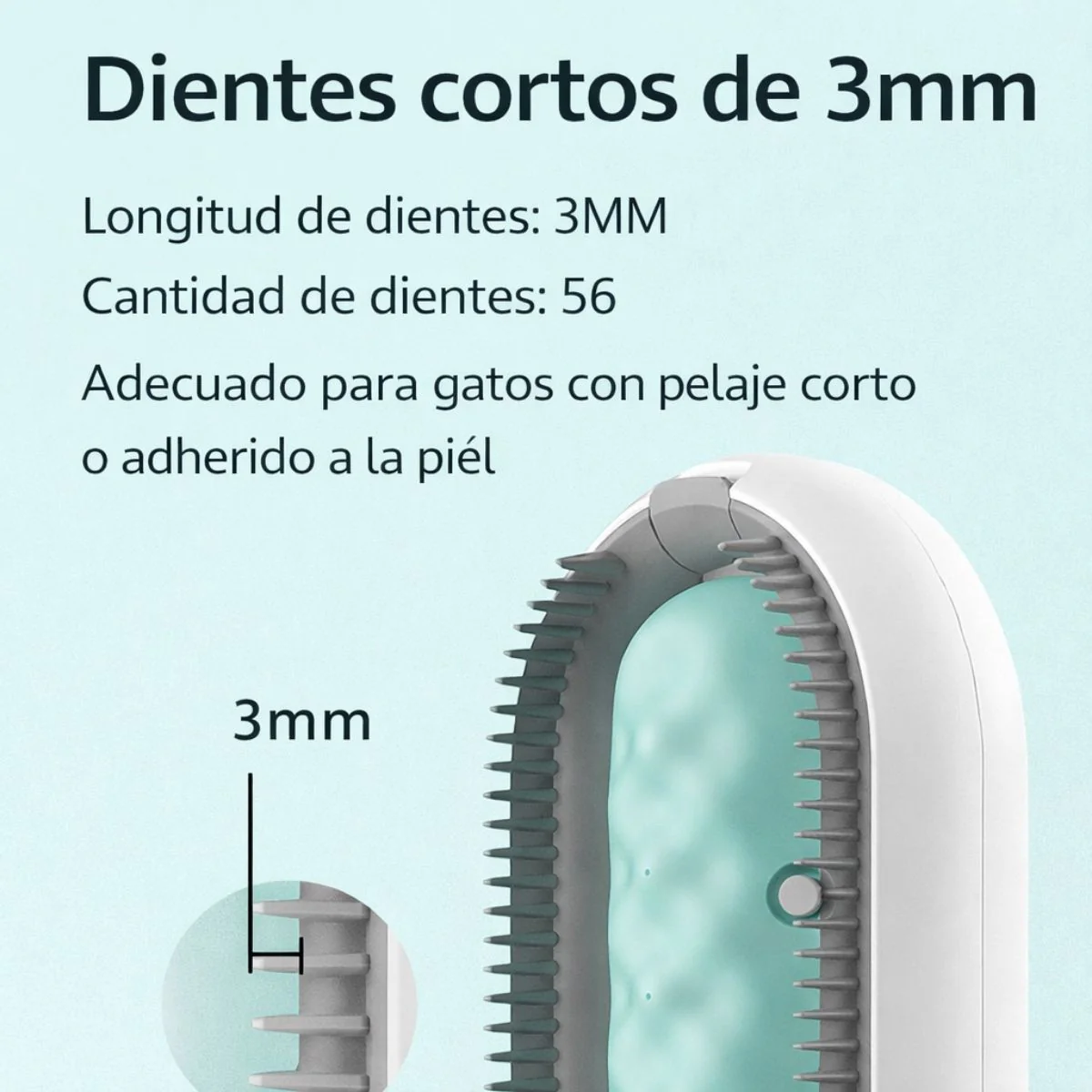 Cepillo Para Mascotas Con Depósito De Agua Integrado, Removedor De Pelo Y Masajeador 3 En 1. Cepillo De Limpieza Para Perros Y Gatos De Silicona Suave. - Image 2