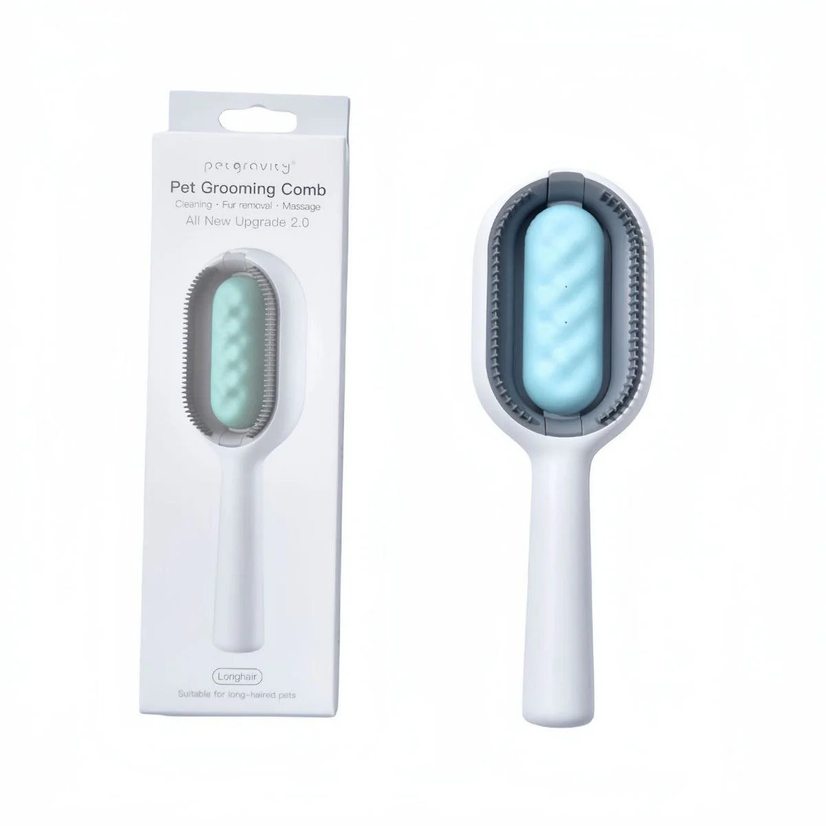 Cepillo Para Mascotas Con Depósito De Agua Integrado, Removedor De Pelo Y Masajeador 3 En 1. Cepillo De Limpieza Para Perros Y Gatos De Silicona Suave. - Image 6