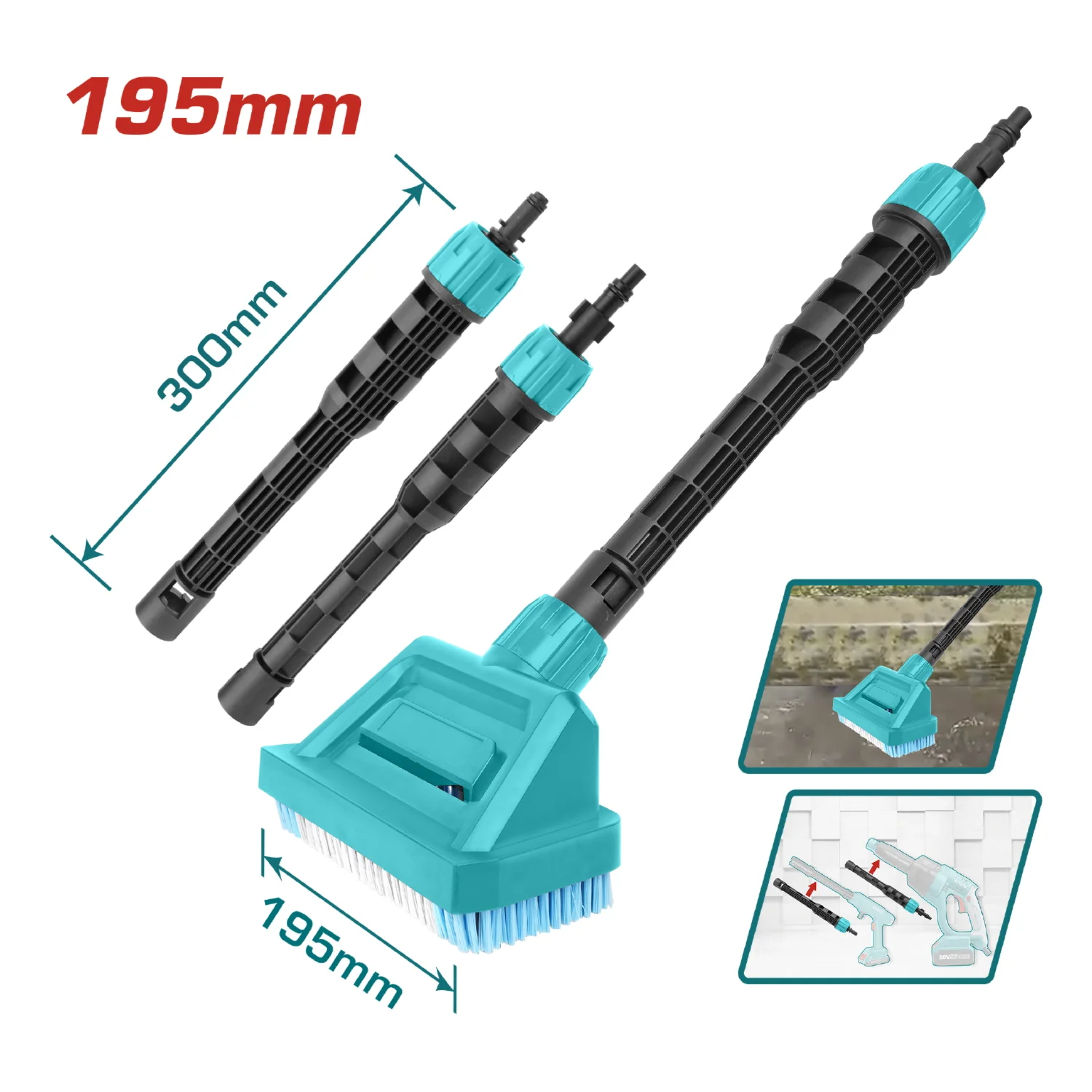 Cepillo Para Piscina De 195Mm Compatible Con Extensión De 300Mm Para Hidrolavadoras TPWLI2028 TPWLI2008 TPWLI20282 UTPWLI20282 TPWLI20084 - Image 2