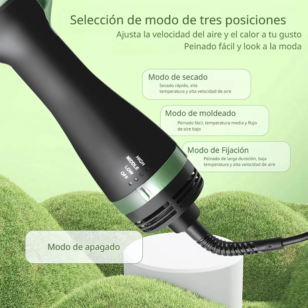 Cepillo Secador Eléctrico 2000W. Blower Cepillo De Aire Caliente Para Cabello. Secador, Moldeador Y Alisador 3 En 1. - Image 2