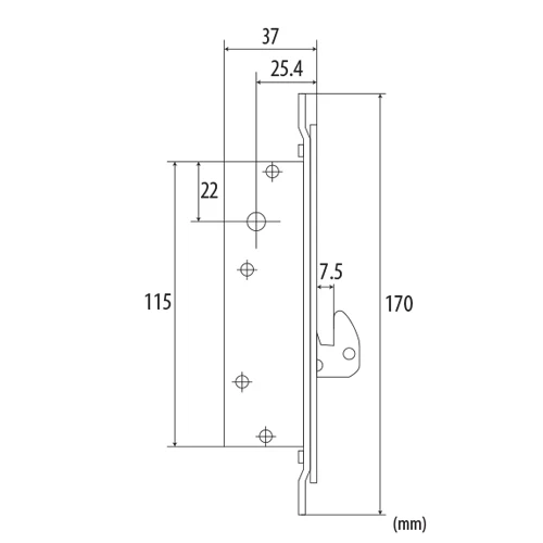 Cerradura De Gancho Para Perfil Angosto, Con Placa Aluminio, 3 Llaves De Cruz. - Image 2